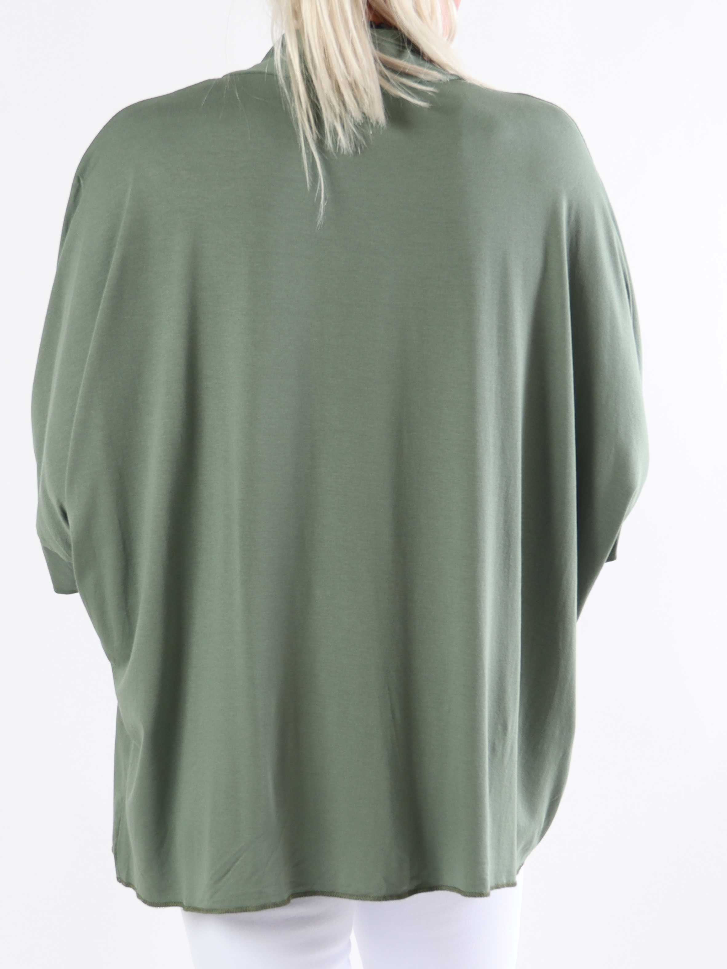 Mimi - Plus size ensfarvet cardigan i viskose