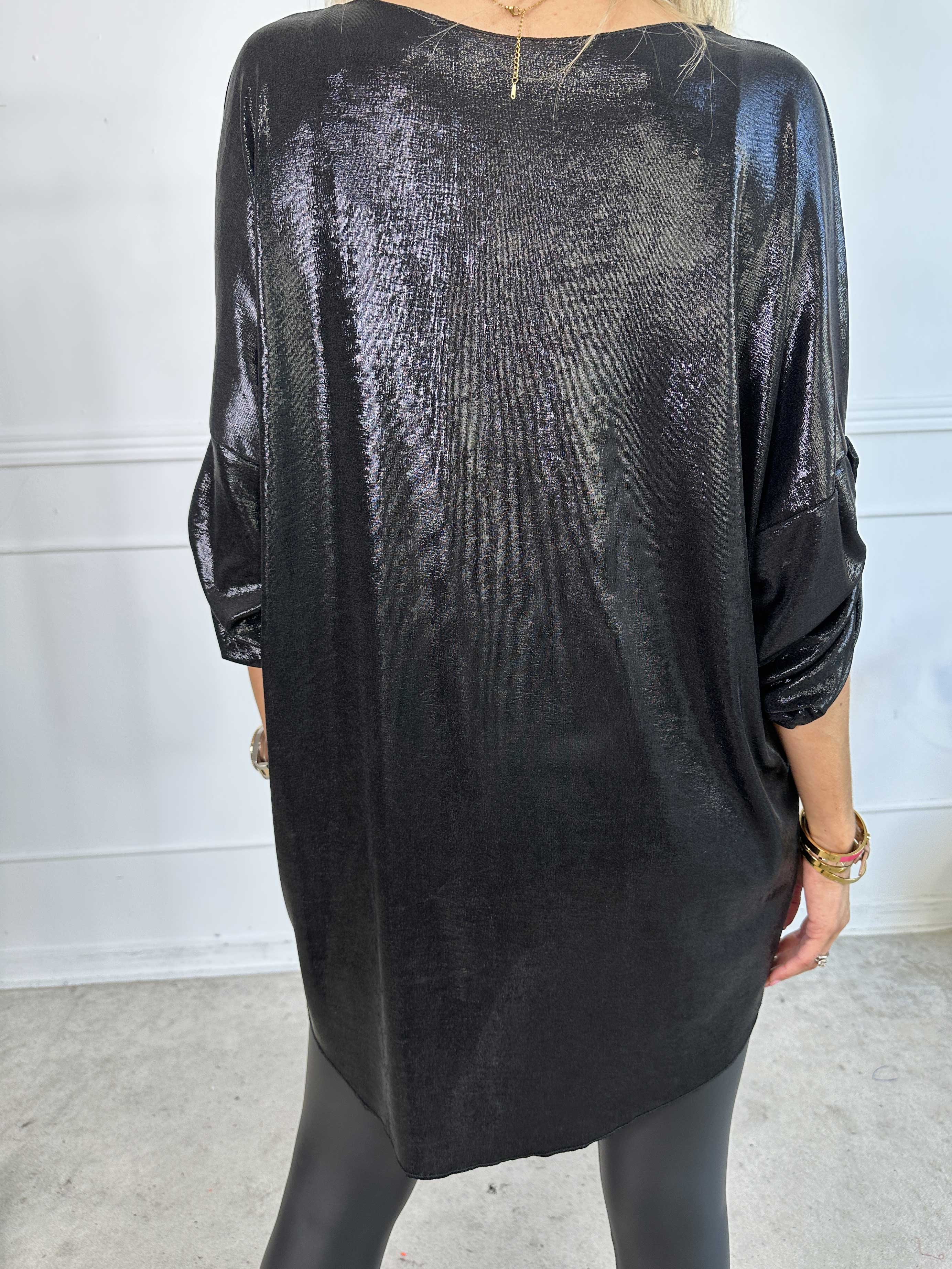 Subira - Shiny tunika med v-udskæring