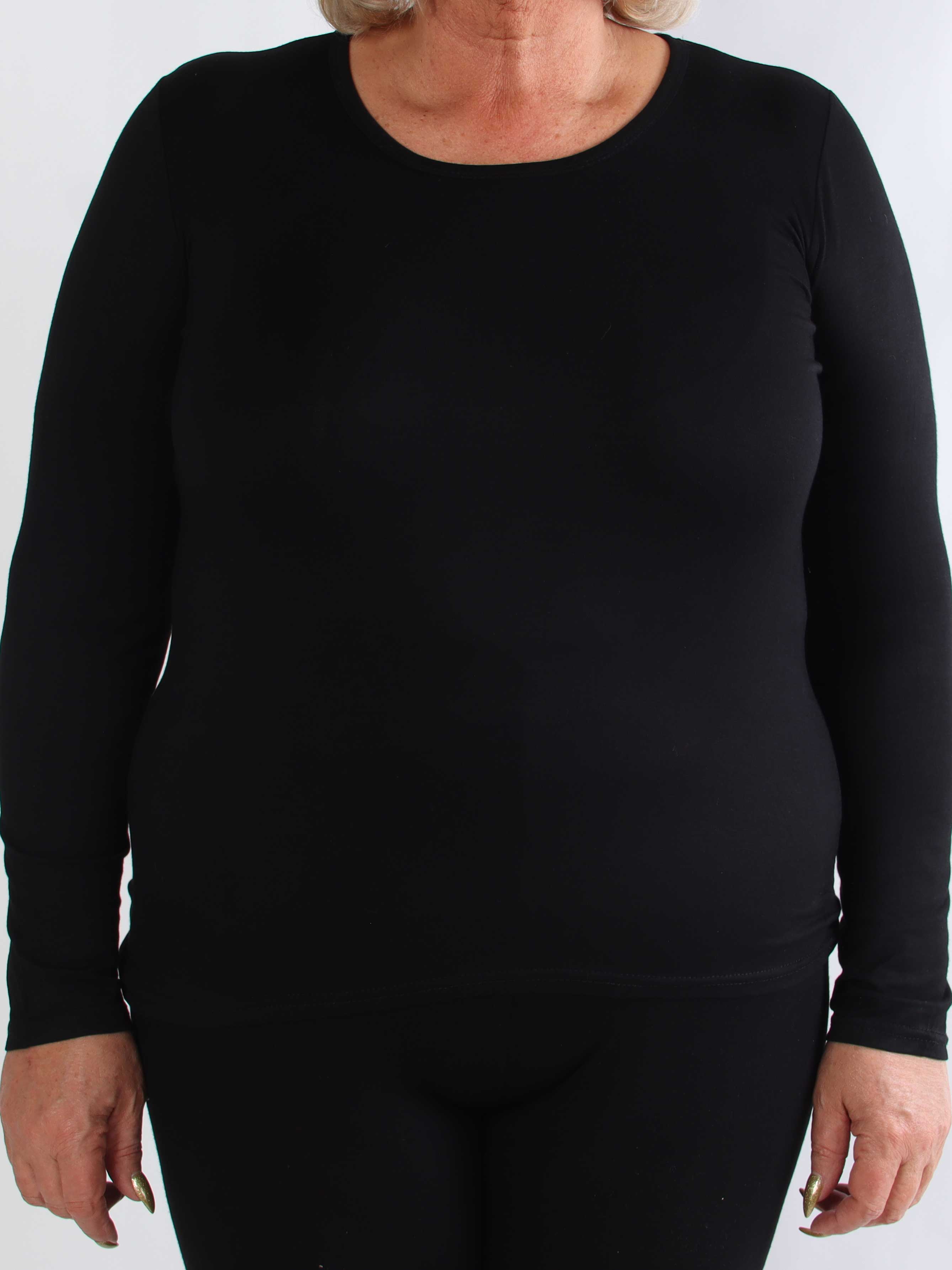 Othilia - Blød langærmet basis bluse