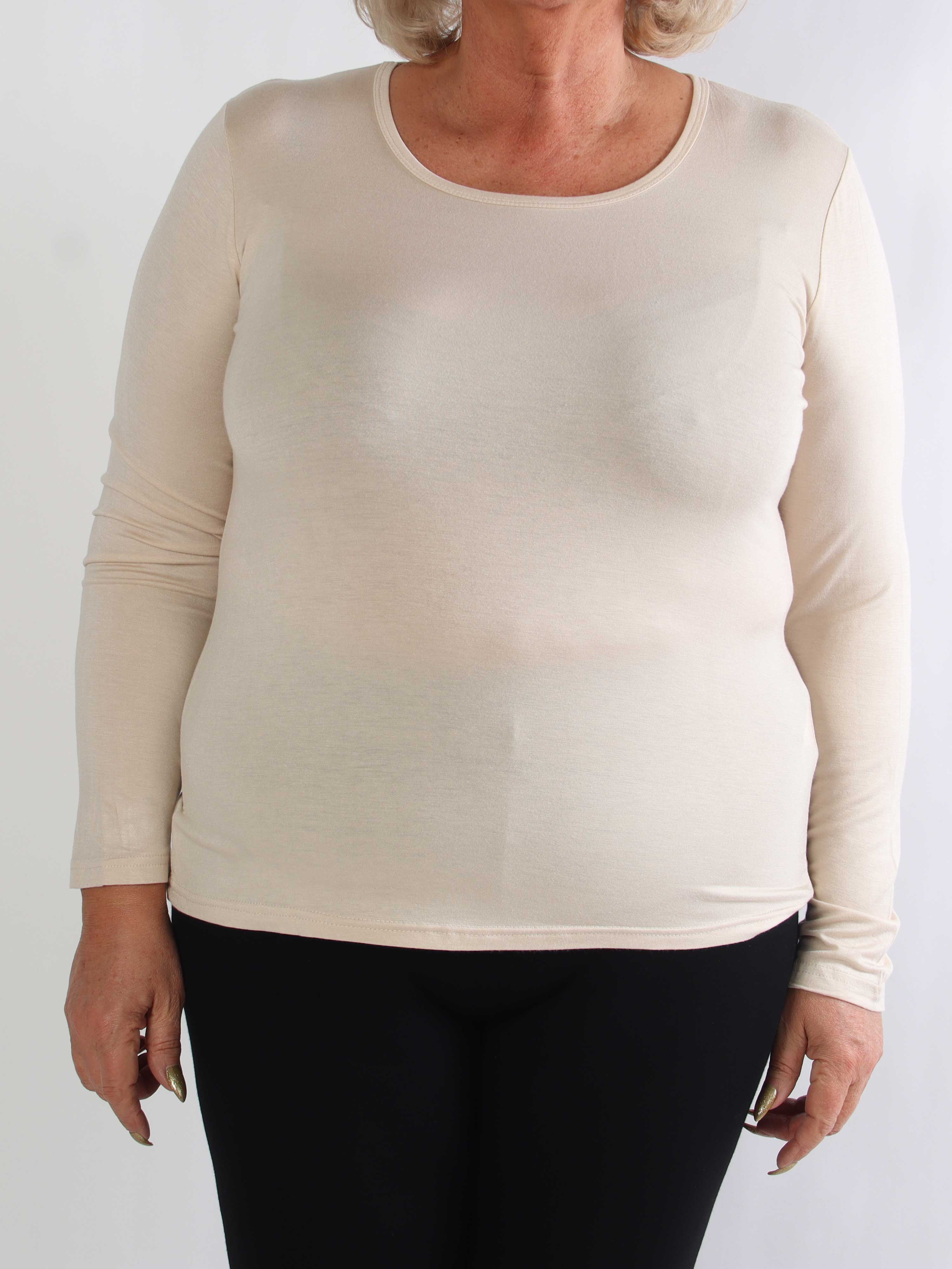 Othilia - Blød langærmet basis bluse