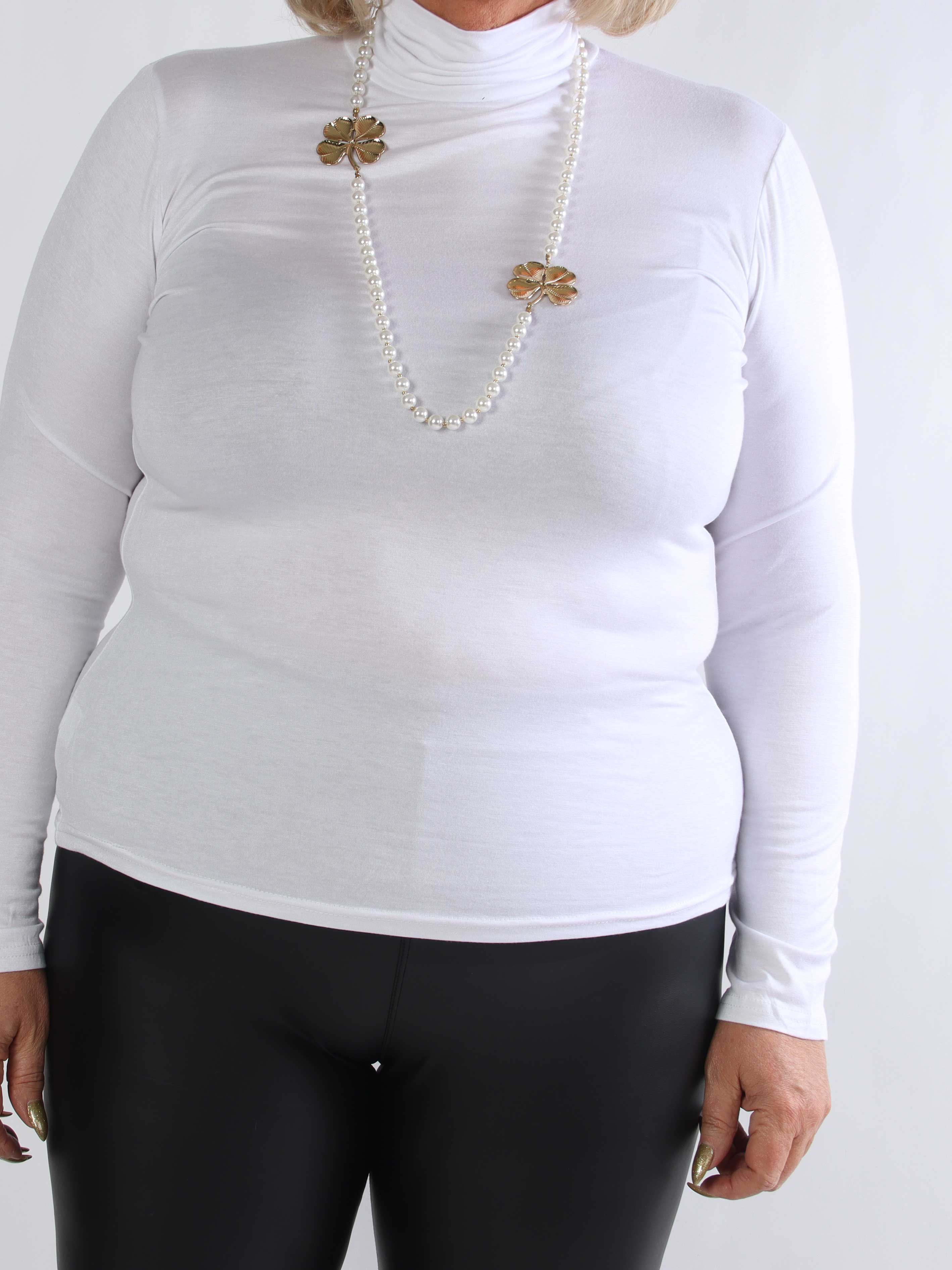 Noras - Langærmet basis bluse i viskose med turtleneck