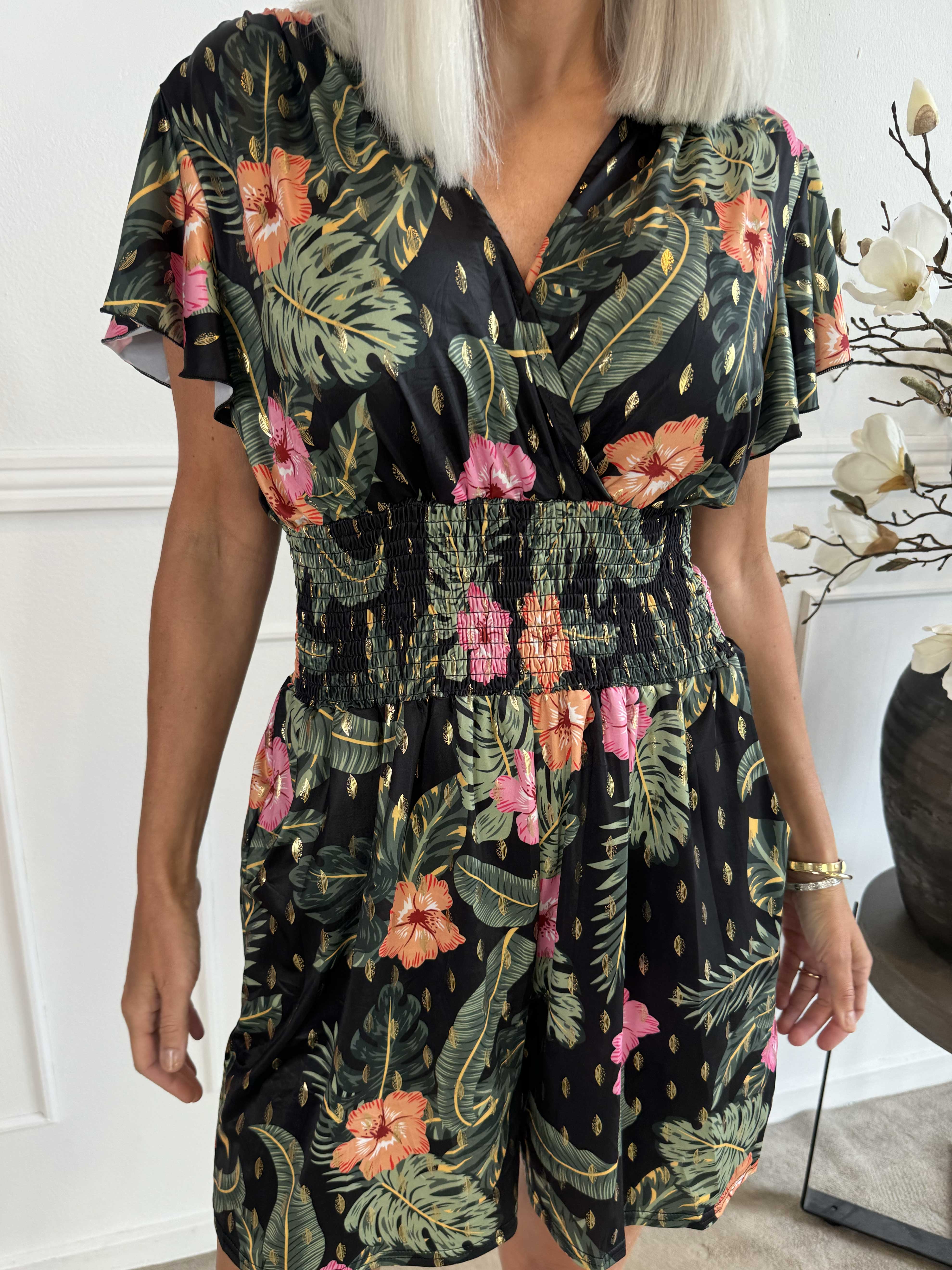 Pams Flower Playsuit - Elastisk playsuit med lommer