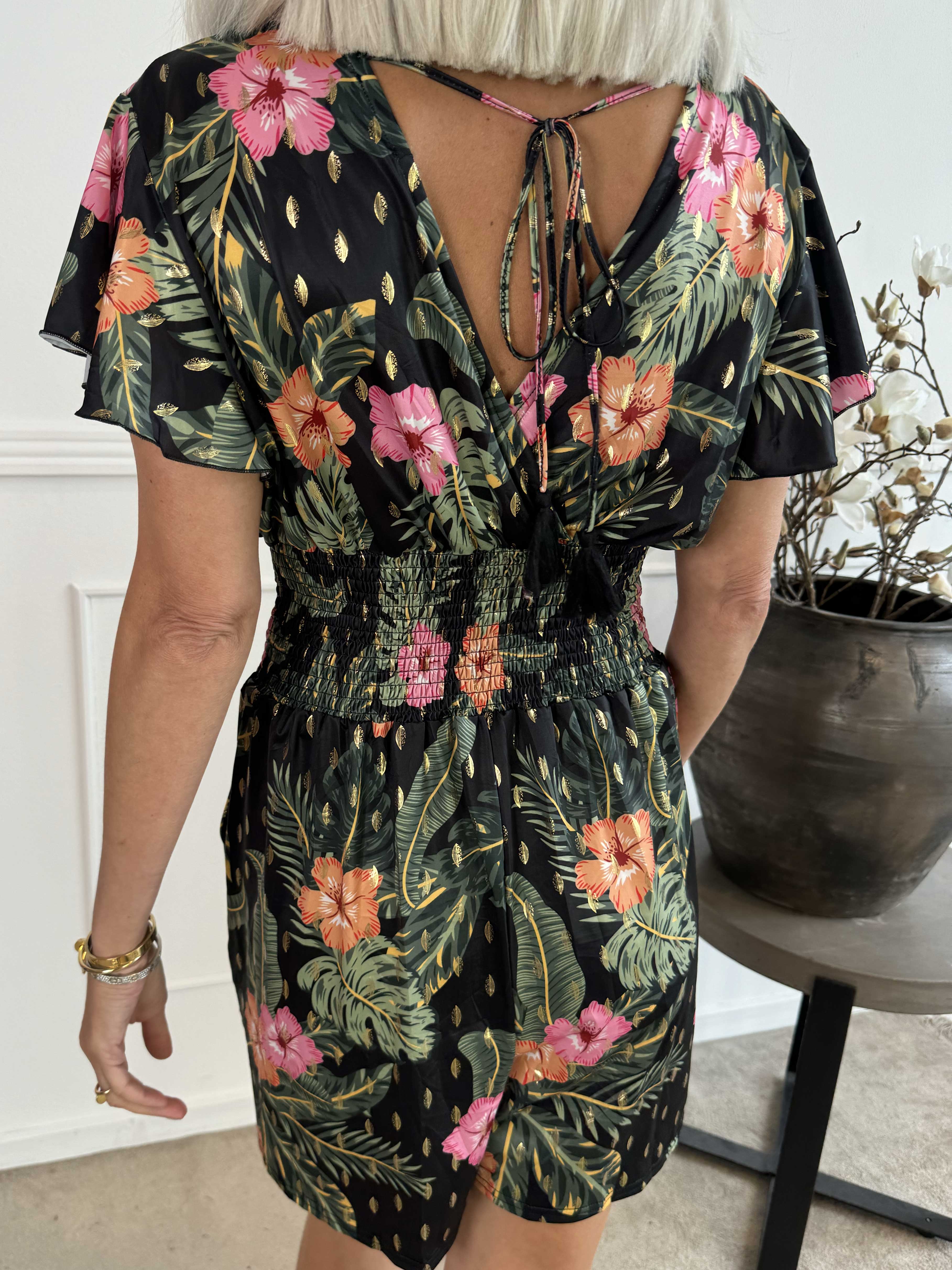 Pams Flower Playsuit - Elastisk playsuit med lommer