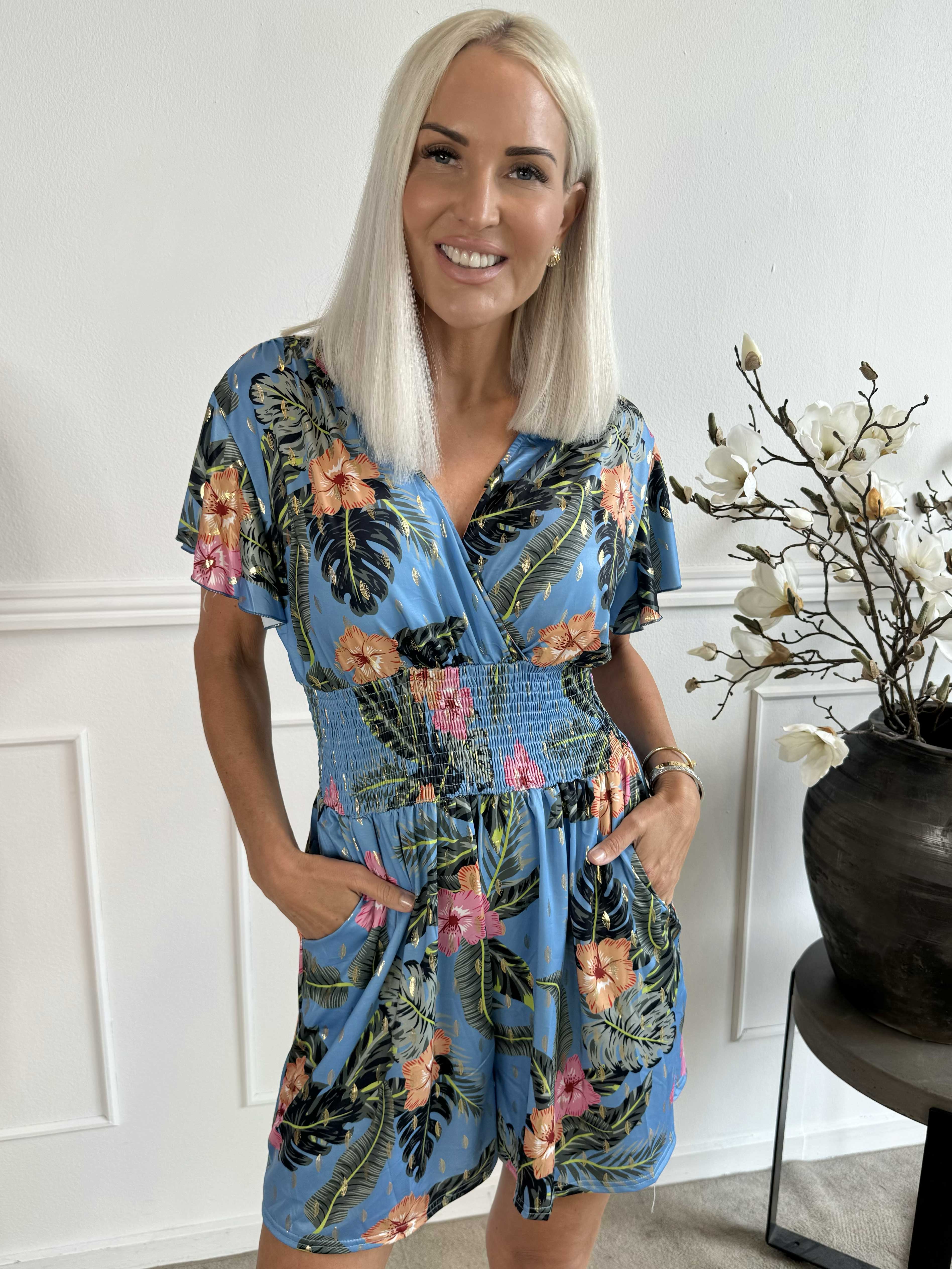 Pams Flower Playsuit - Elastisk playsuit med lommer