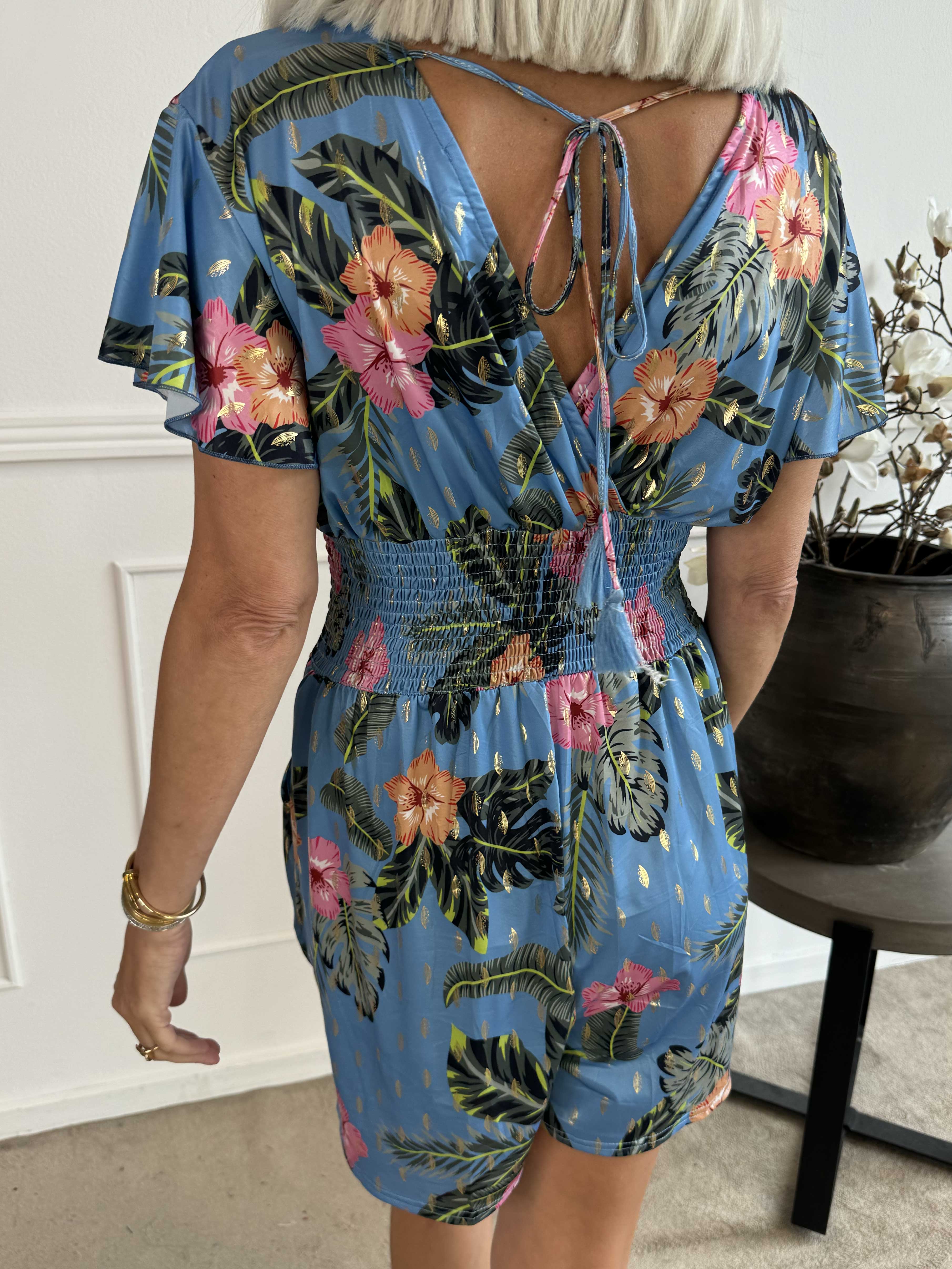 Pams Flower Playsuit - Elastisk playsuit med lommer