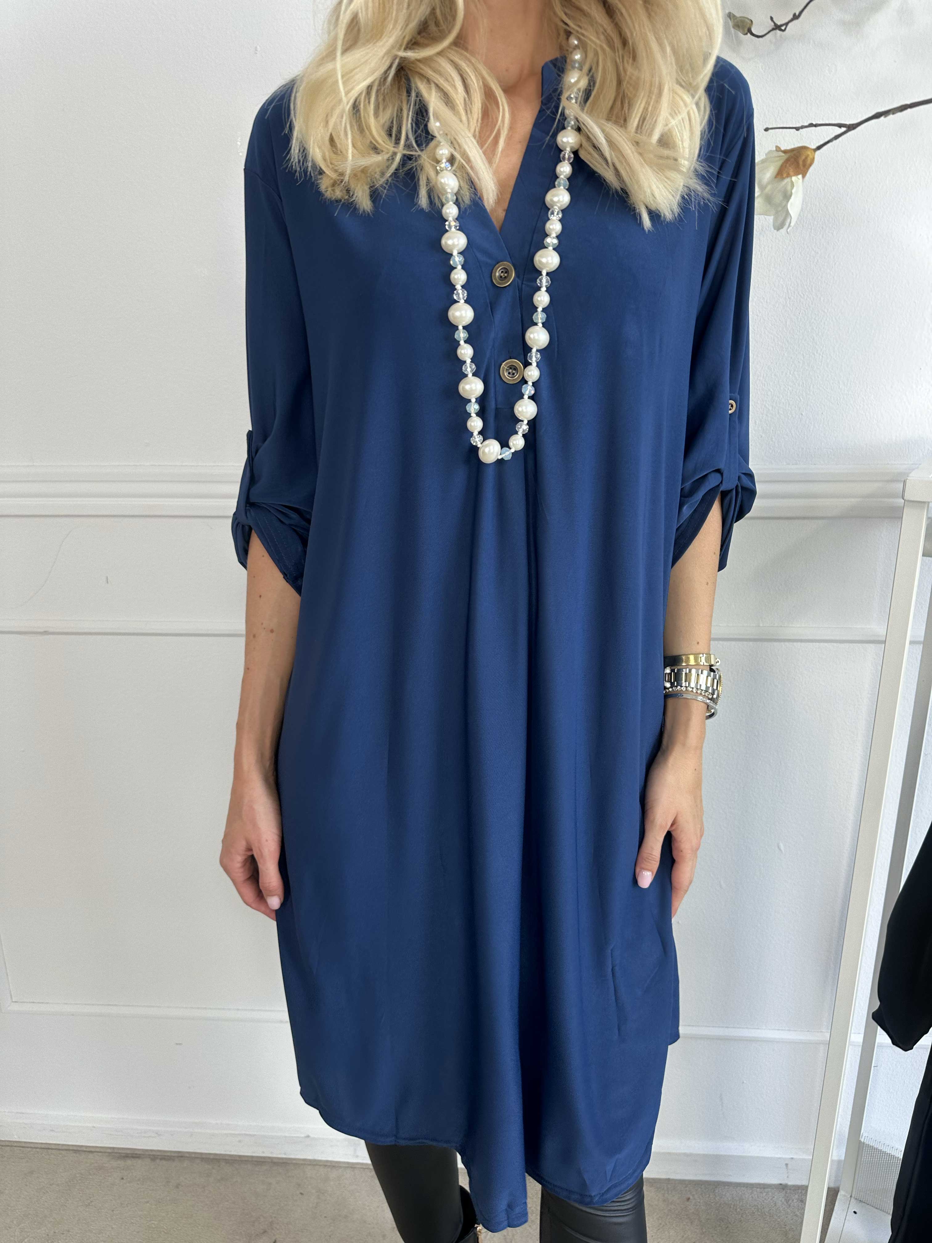 Ebba Plain Long - Sød ensfarvet kjole i elastisk stof