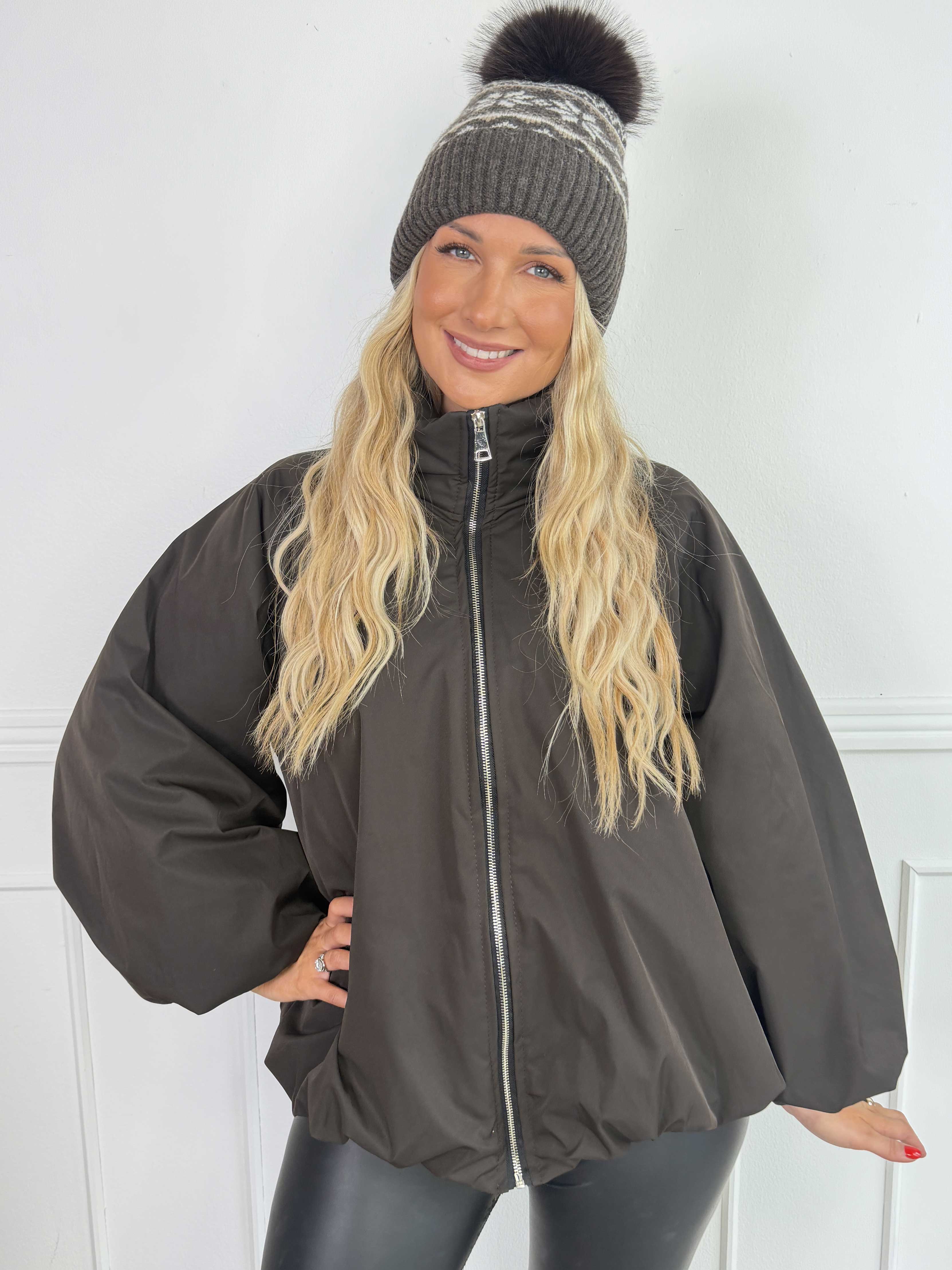 Gemma - Varm og trendy plus size bomber dynejakke