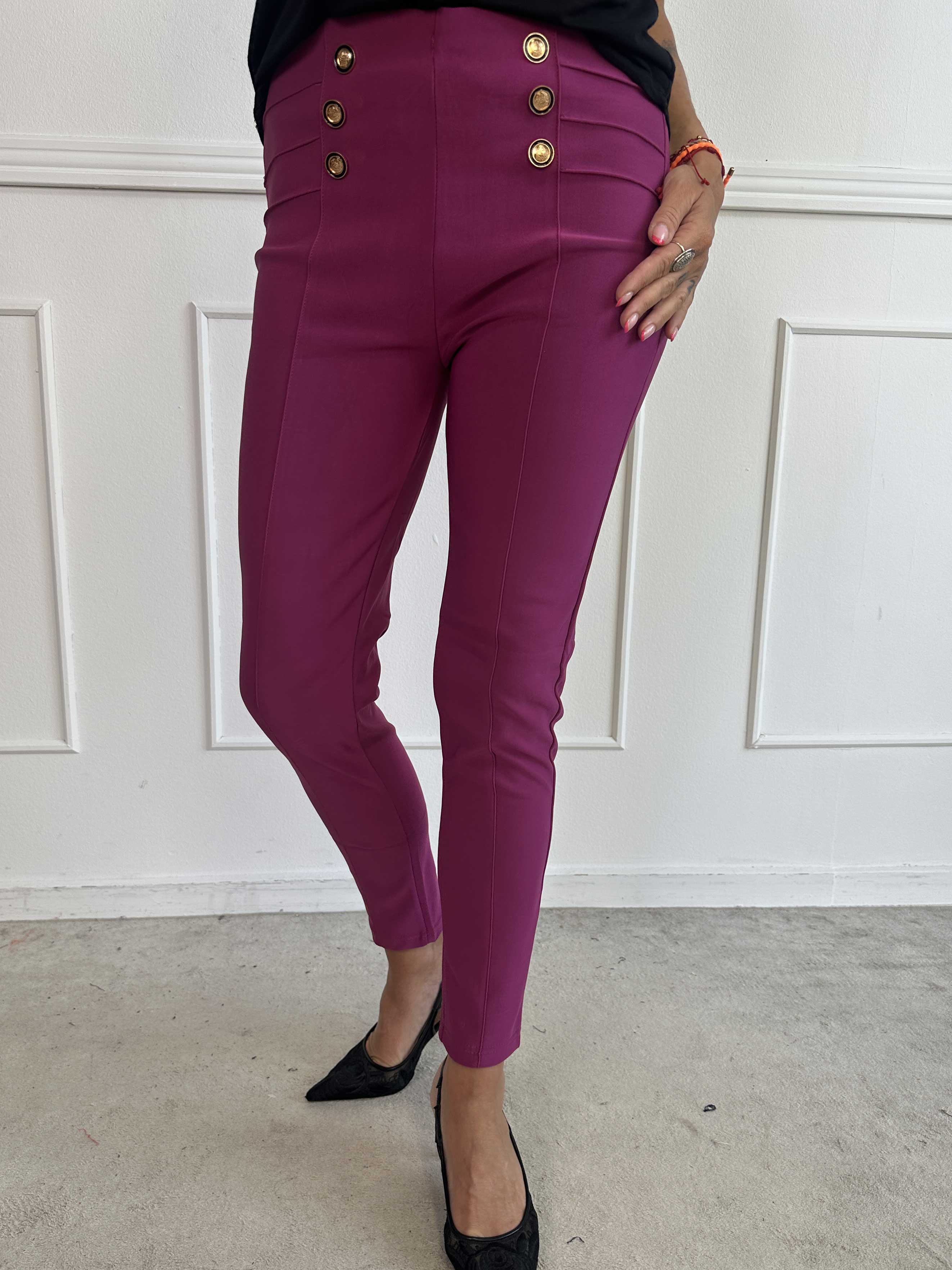 Jolie - Elastiske bløde leggings med guld knapper