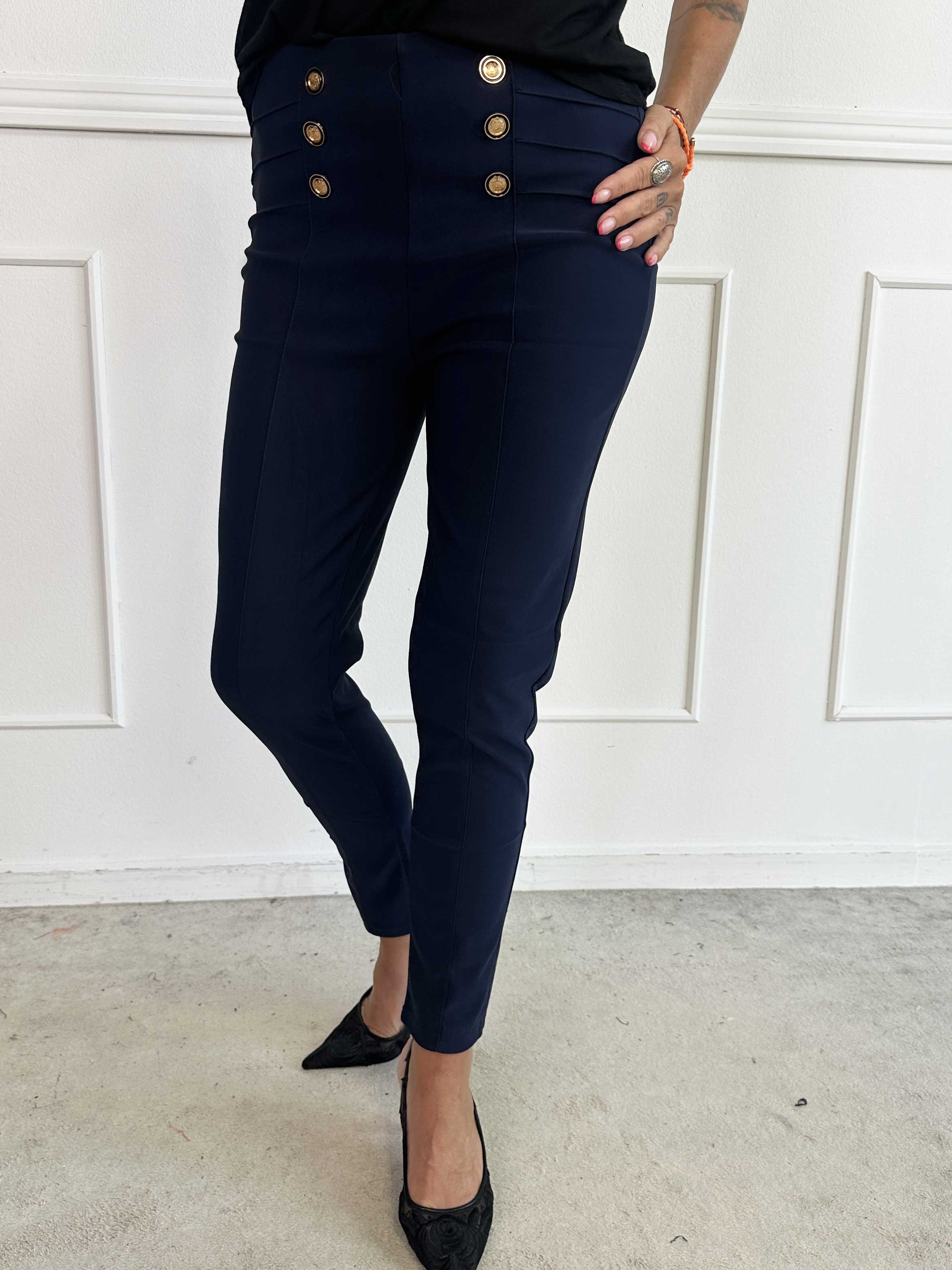 Jolie - Elastiske bløde leggings med guld knapper