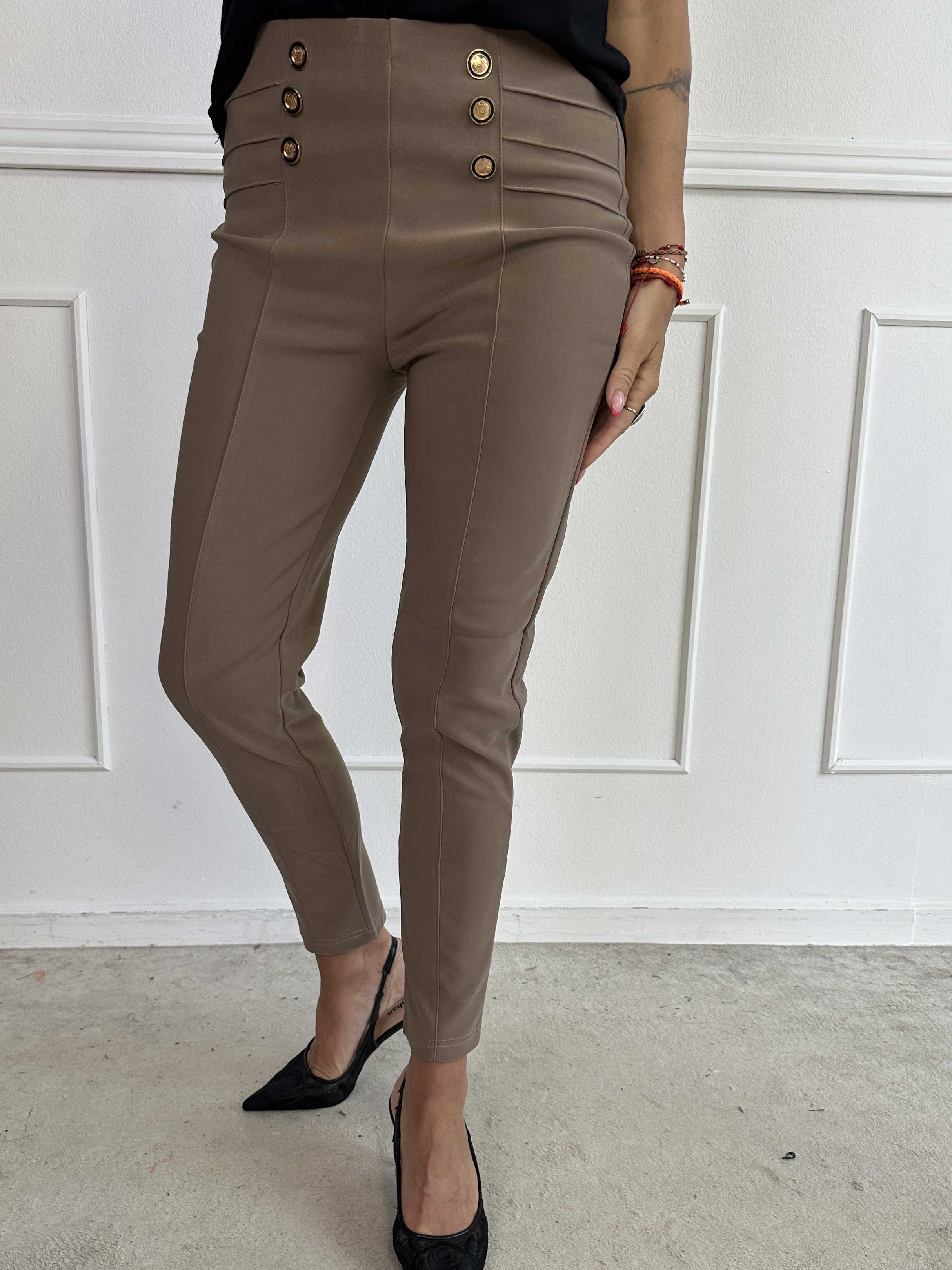 Jolie - Elastiske bløde leggings med guld knapper