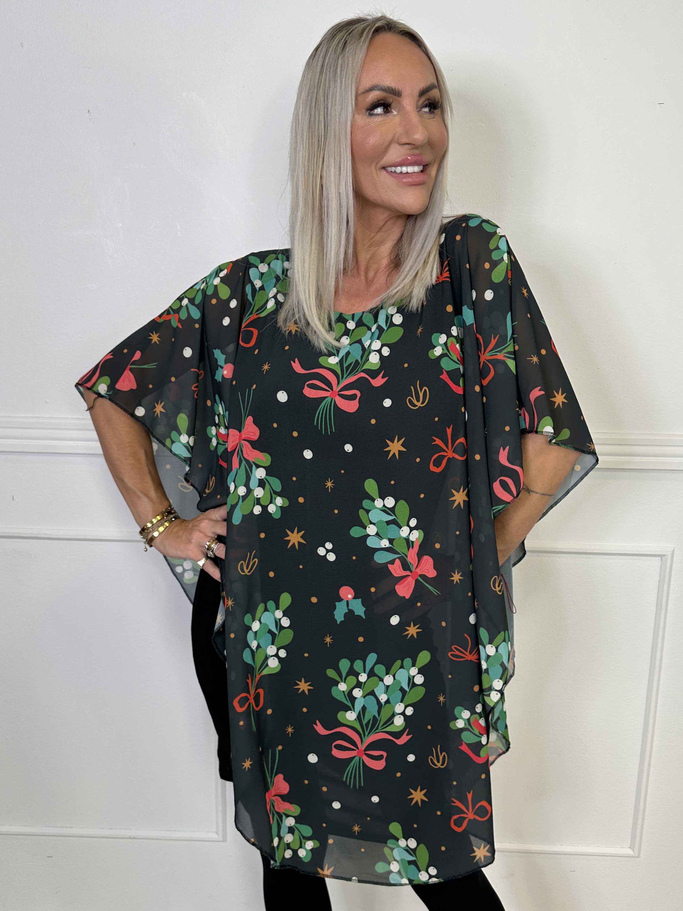 Kenya Mistletoe - Tunikakjole med mistelten motiver på