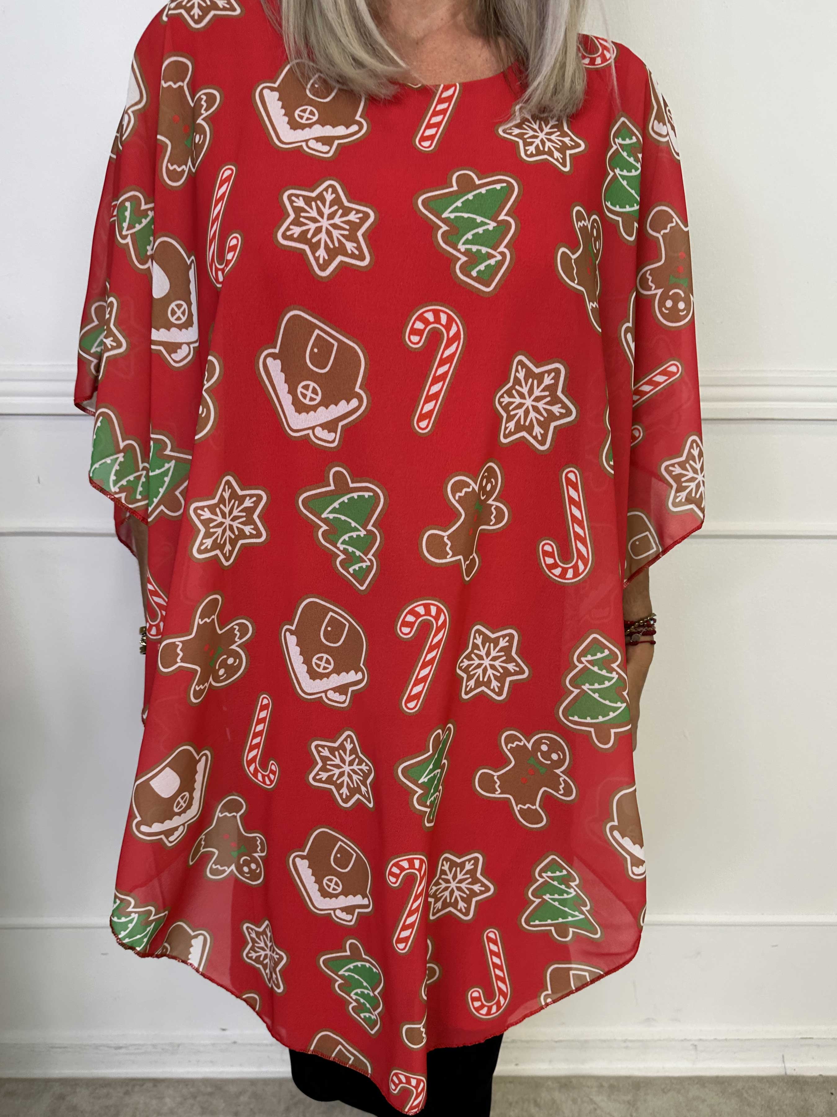 Kenya Gingerbread - Tunikakjole med julesmåkage motiver på