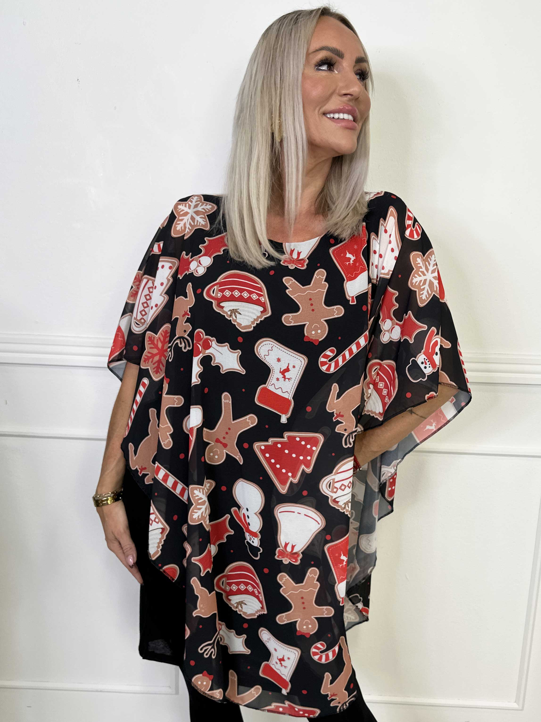 Kenya Gingerbread - Tunikakjole med julesmåkage motiver på