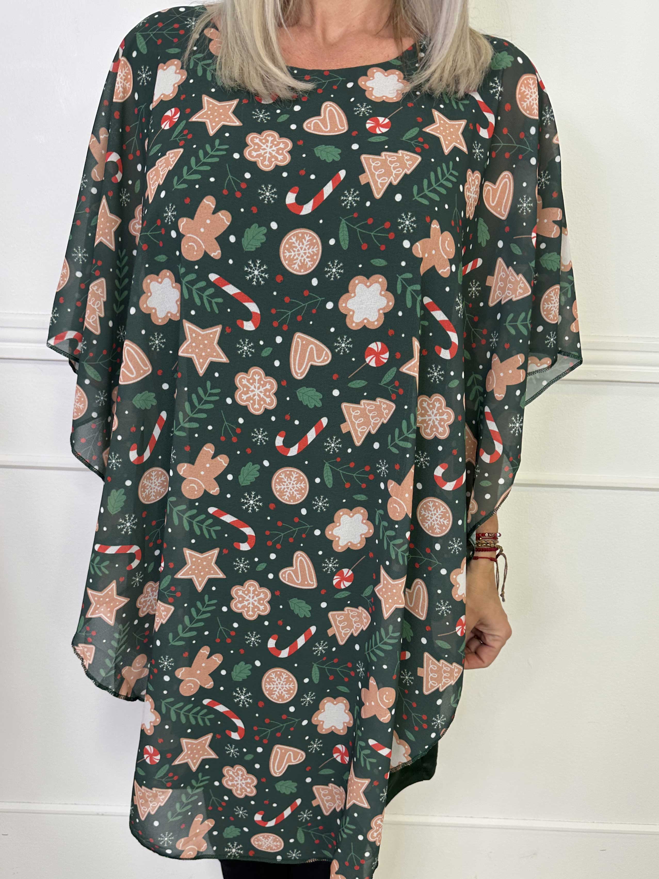 Kenya Gingerbread - Tunikakjole med julesmåkage motiver på