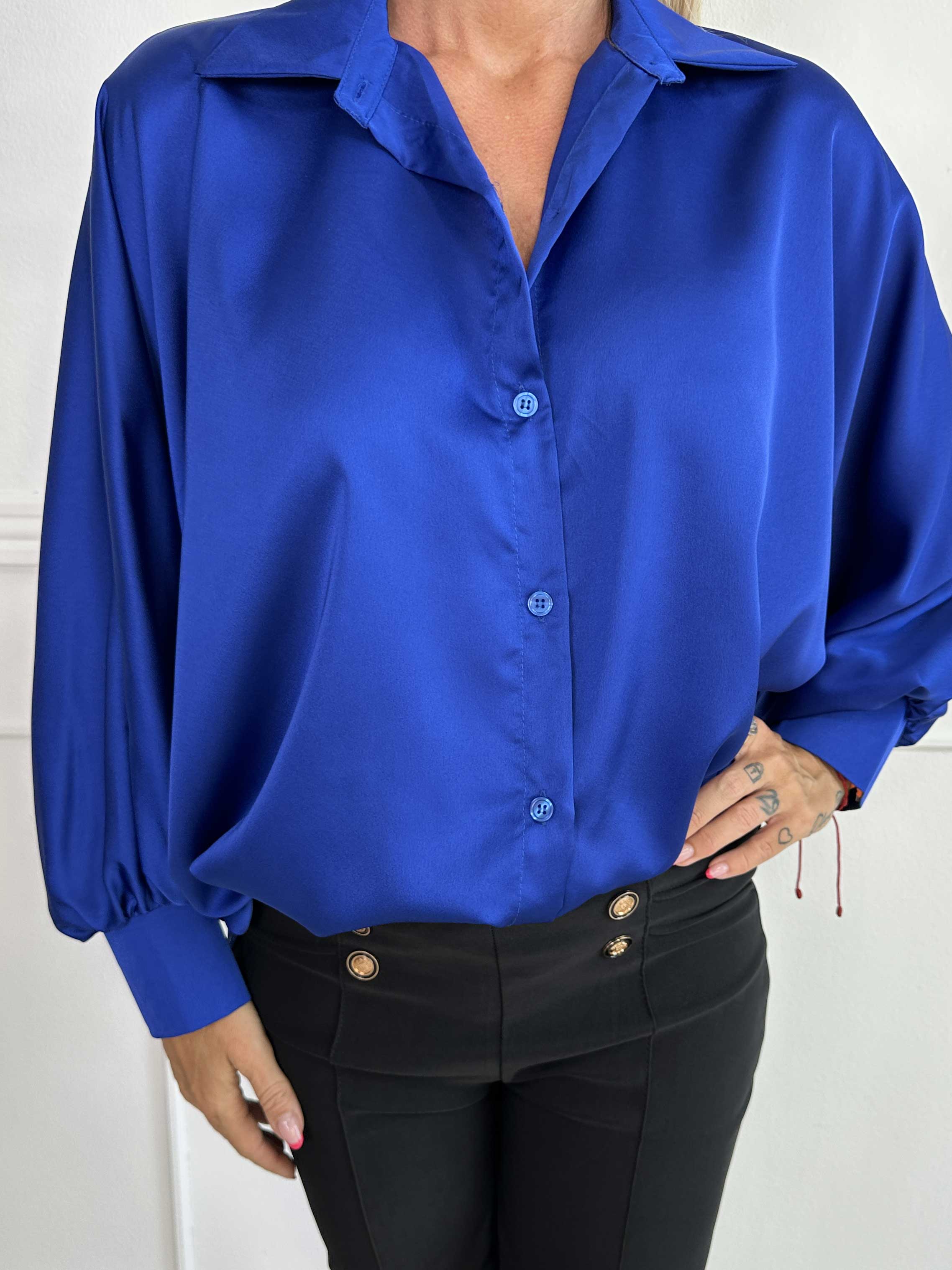 Feliciti - Shiny skjorte med flagermusærmer