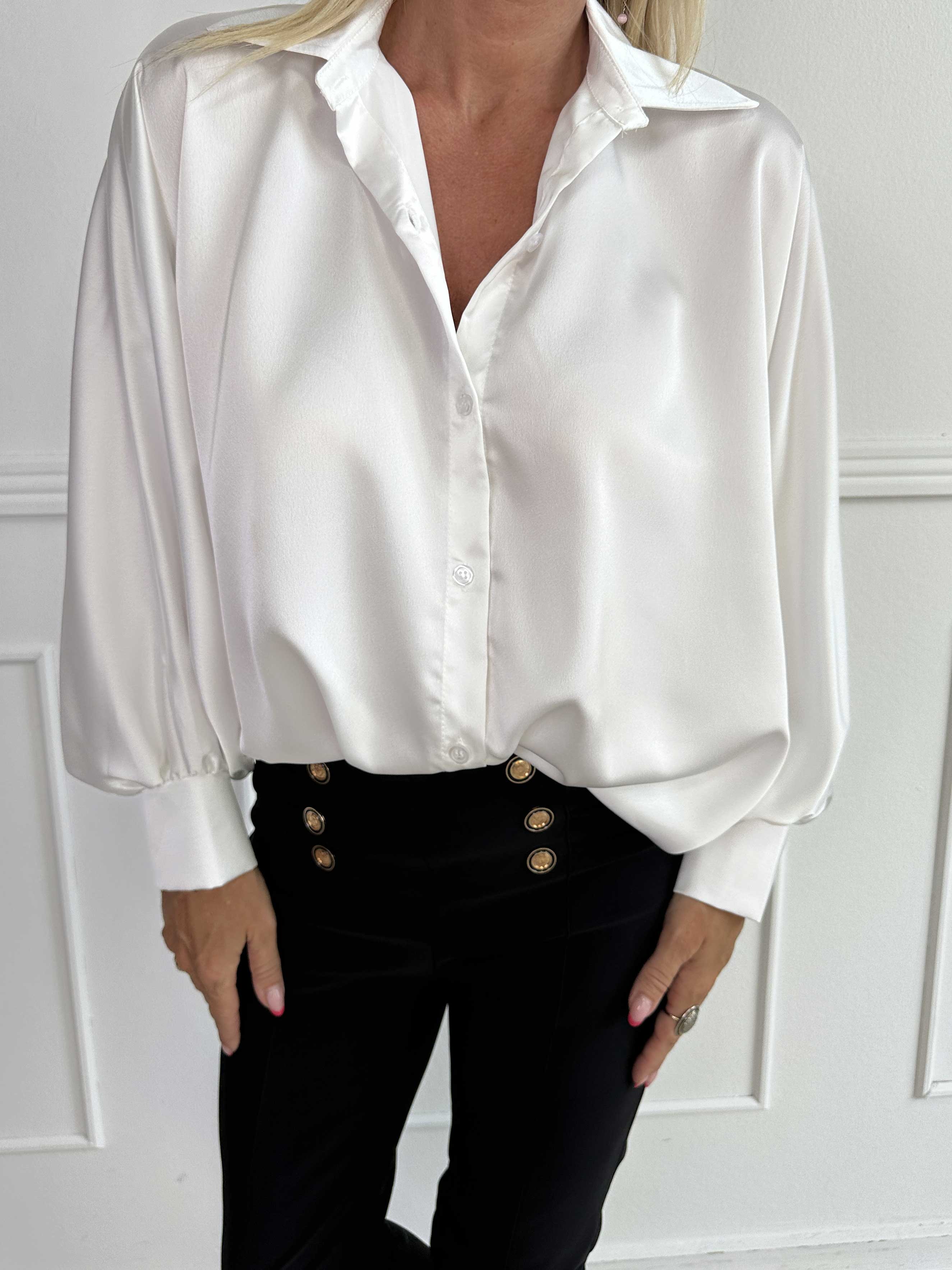 Feliciti - Shiny skjorte med flagermusærmer