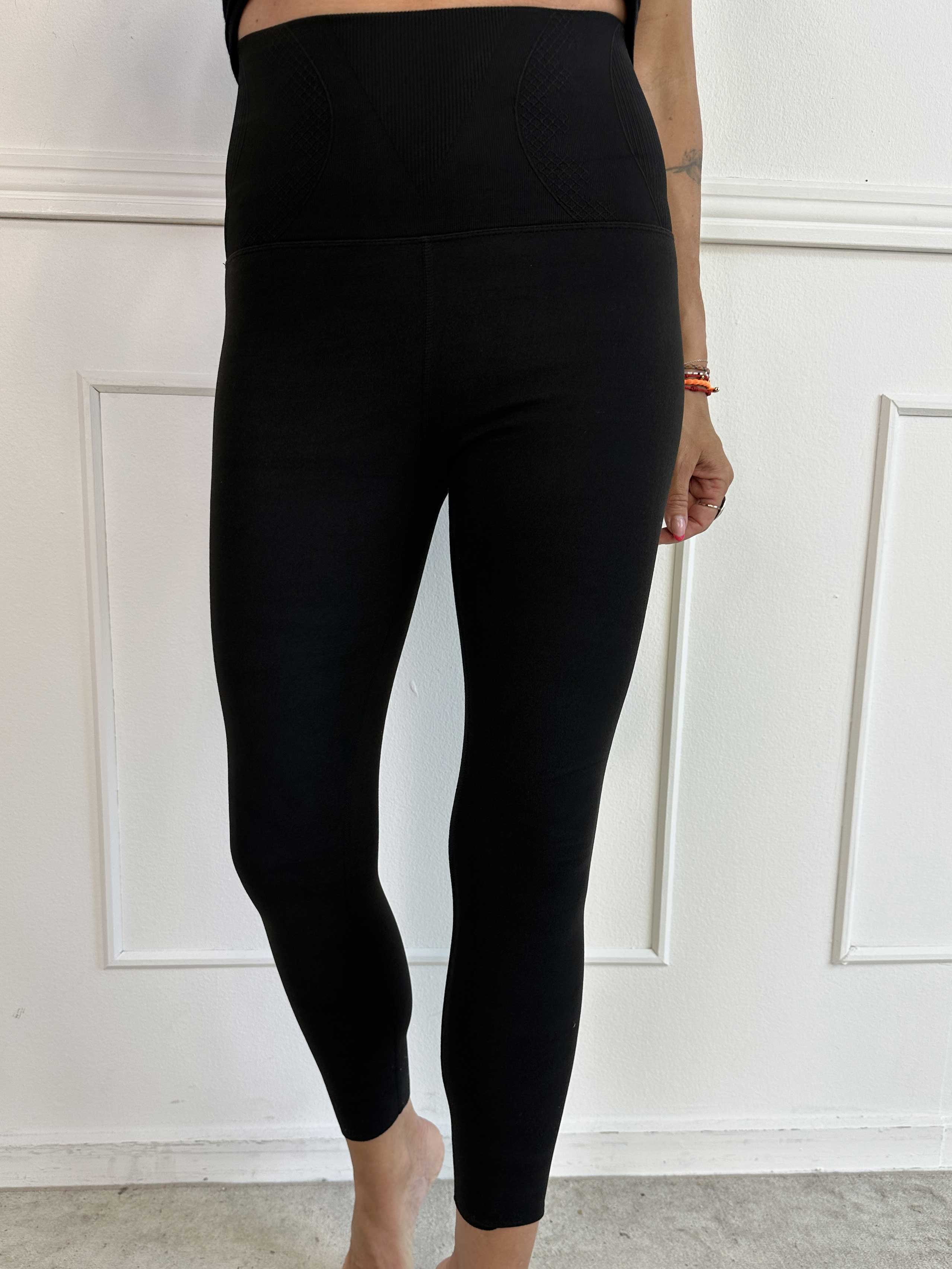 Melite - Sorte bløde leggings med bred elastikkant i livet