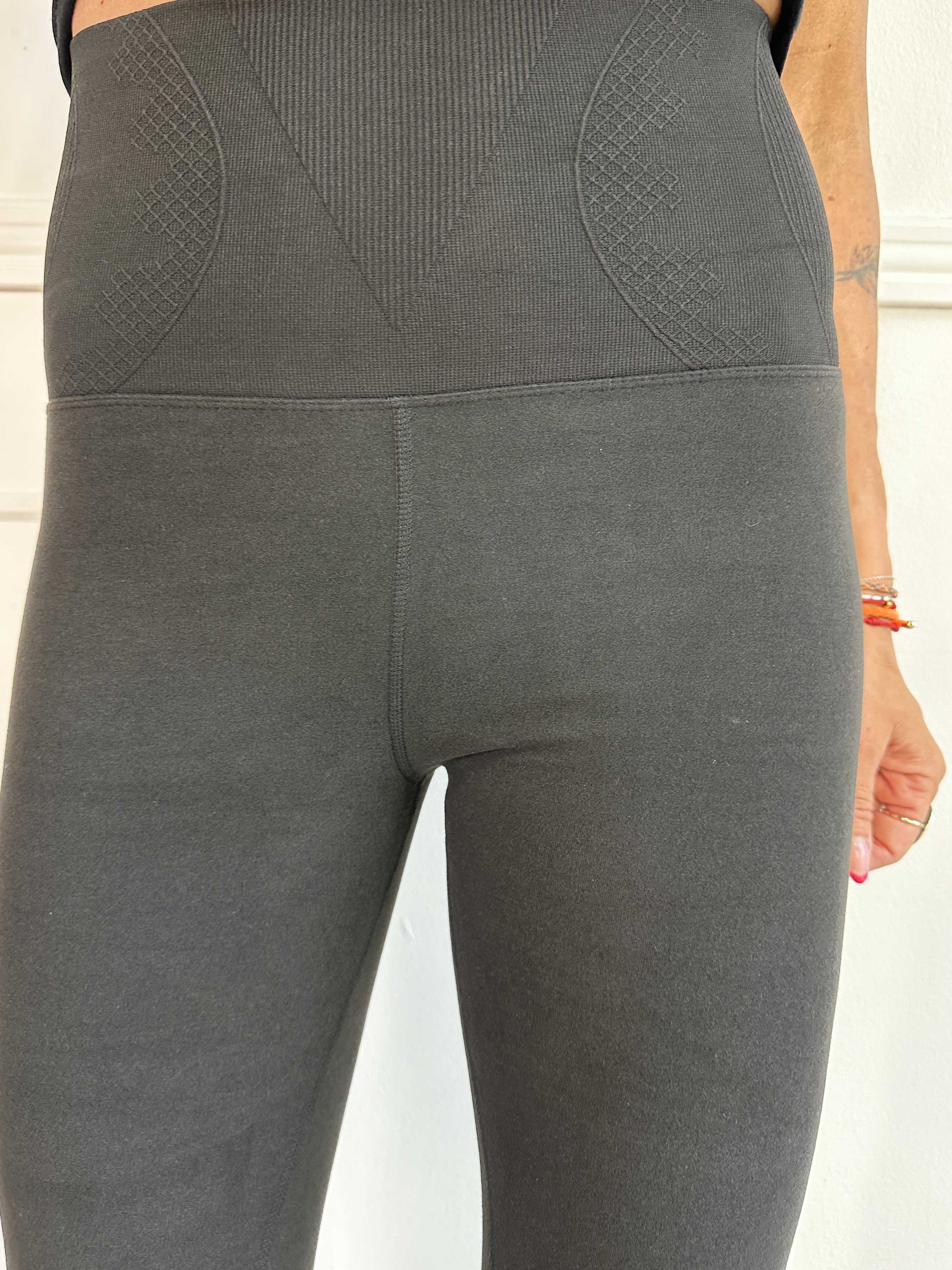 Melite - Sorte bløde leggings med bred elastikkant i livet