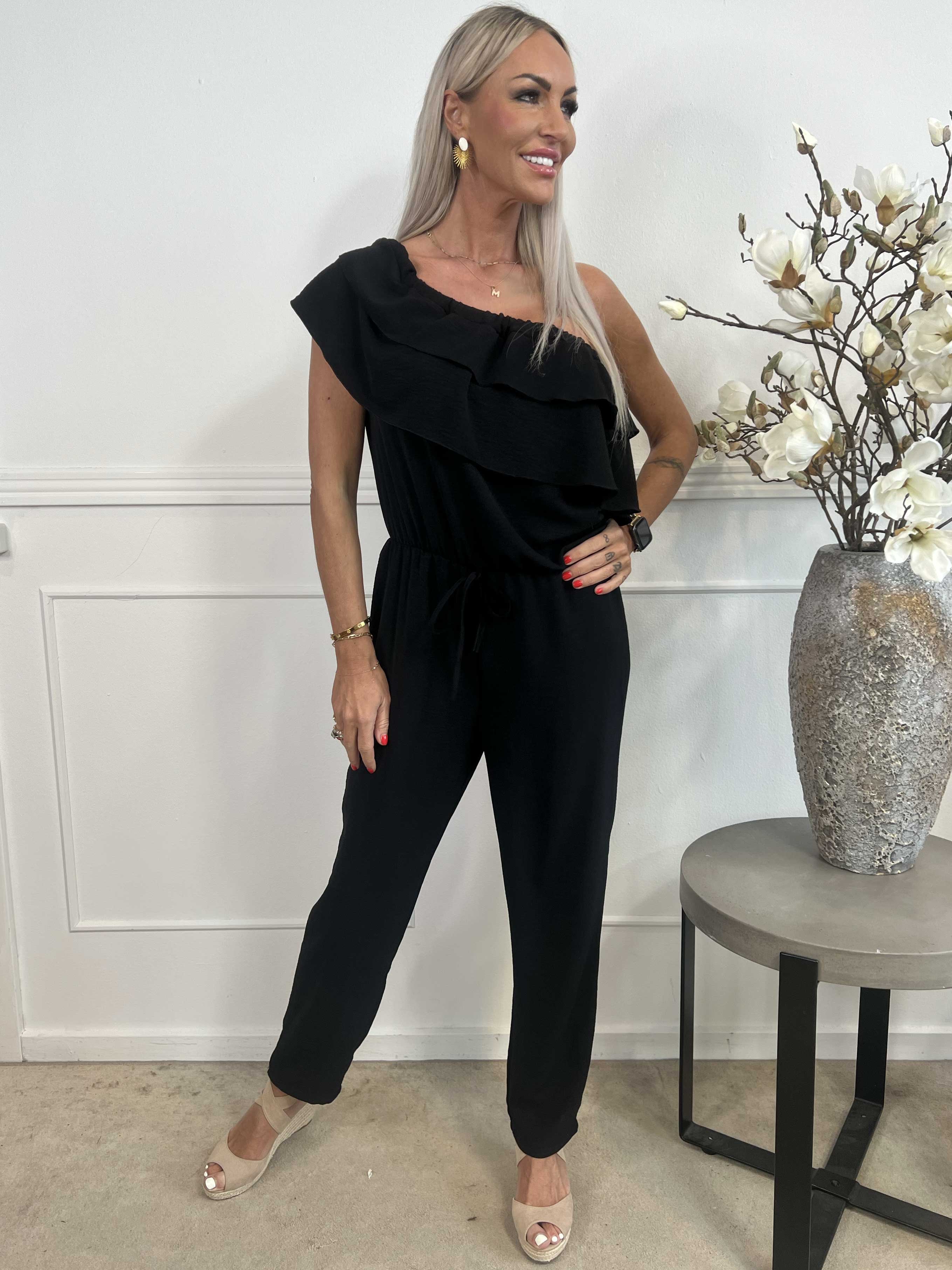 Loulou - Buksedragt med flæser og elastikkant