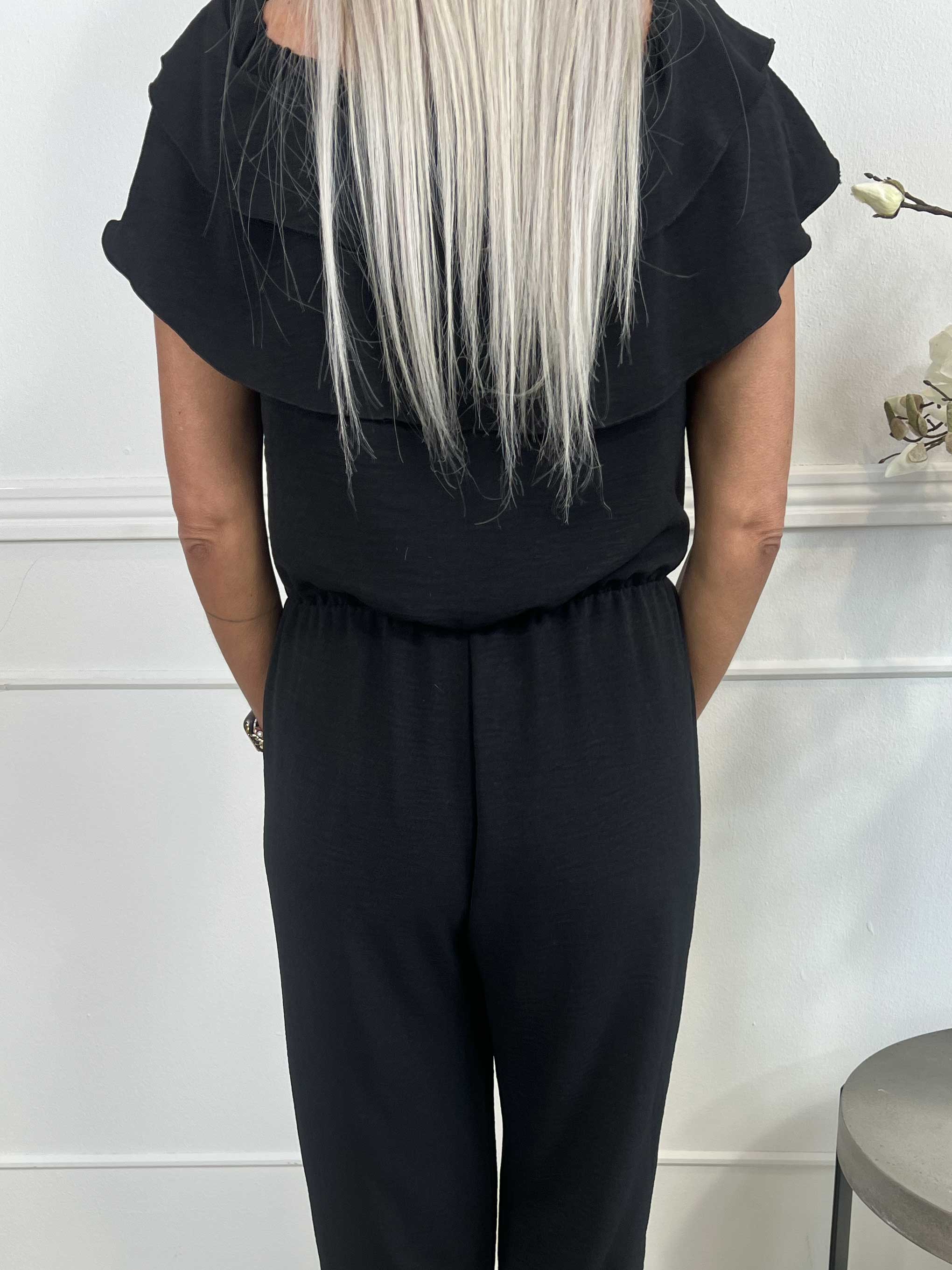 Loulou - Buksedragt med flæser og elastikkant