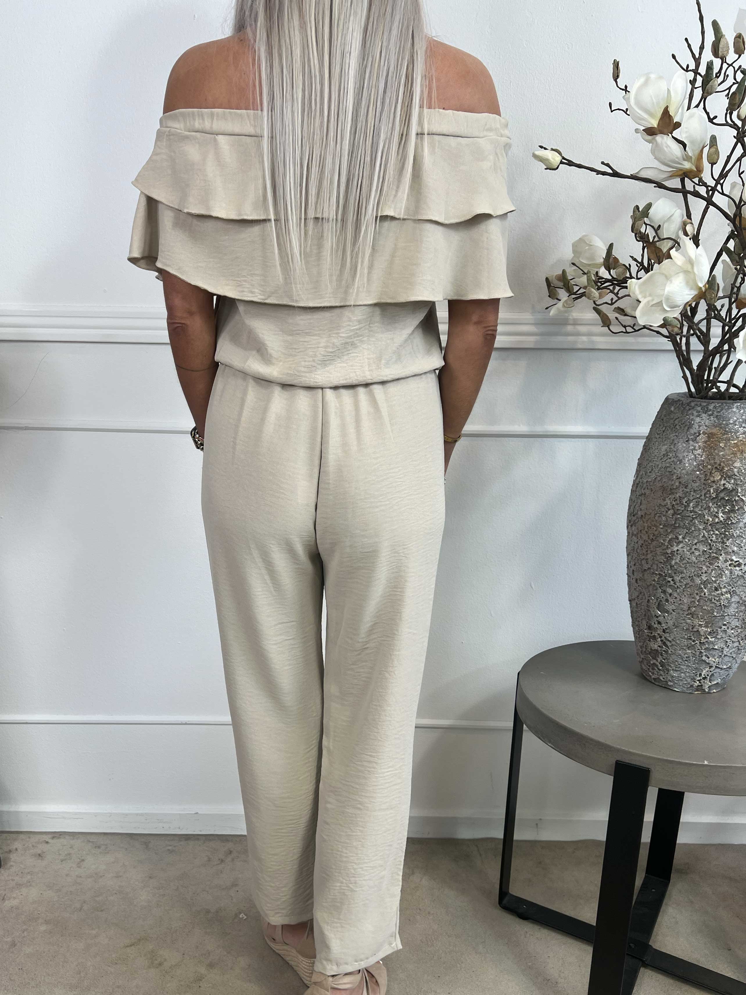 Loulou - Buksedragt med flæser og elastikkant