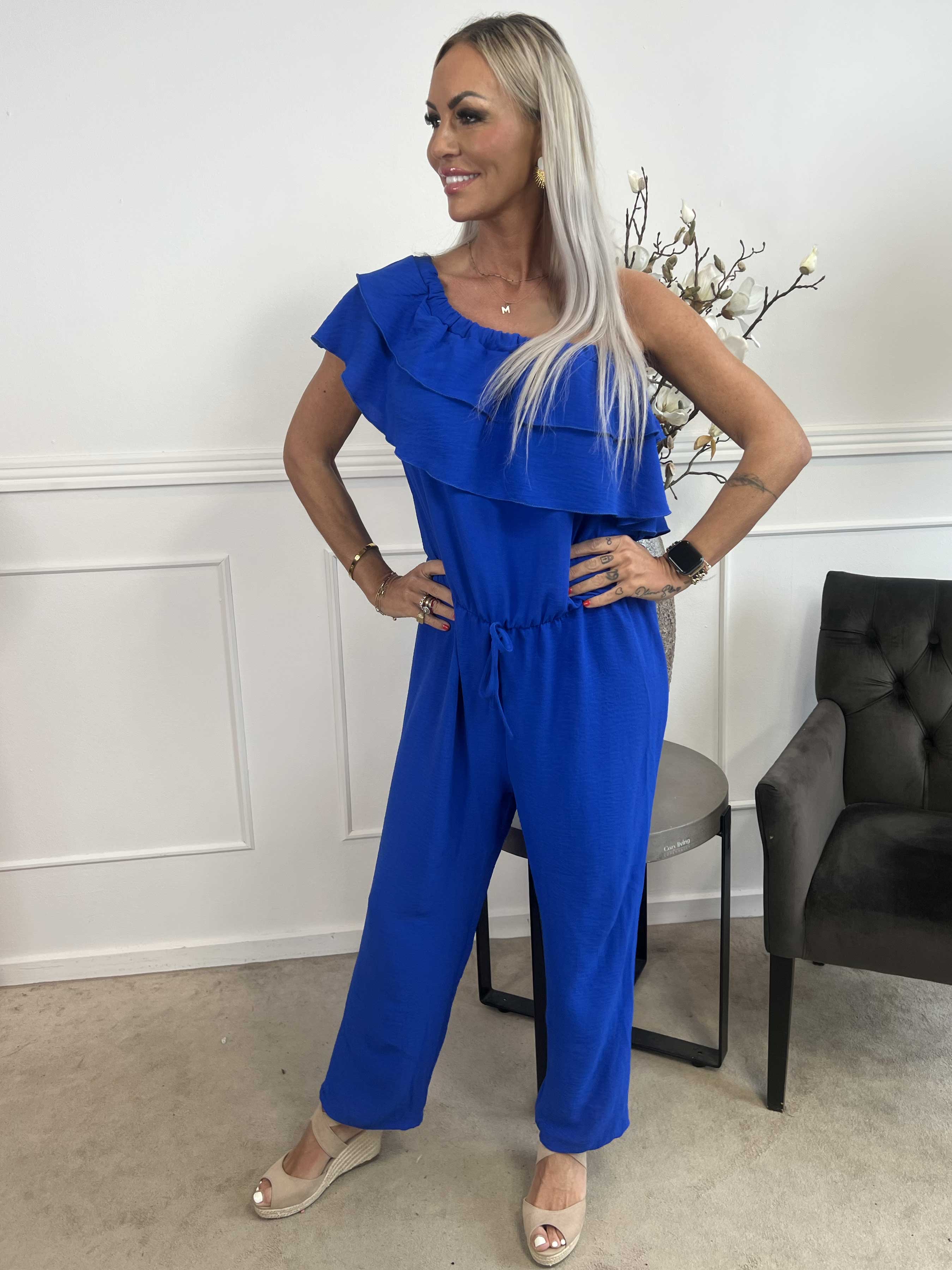 Loulou - Buksedragt med flæser og elastikkant