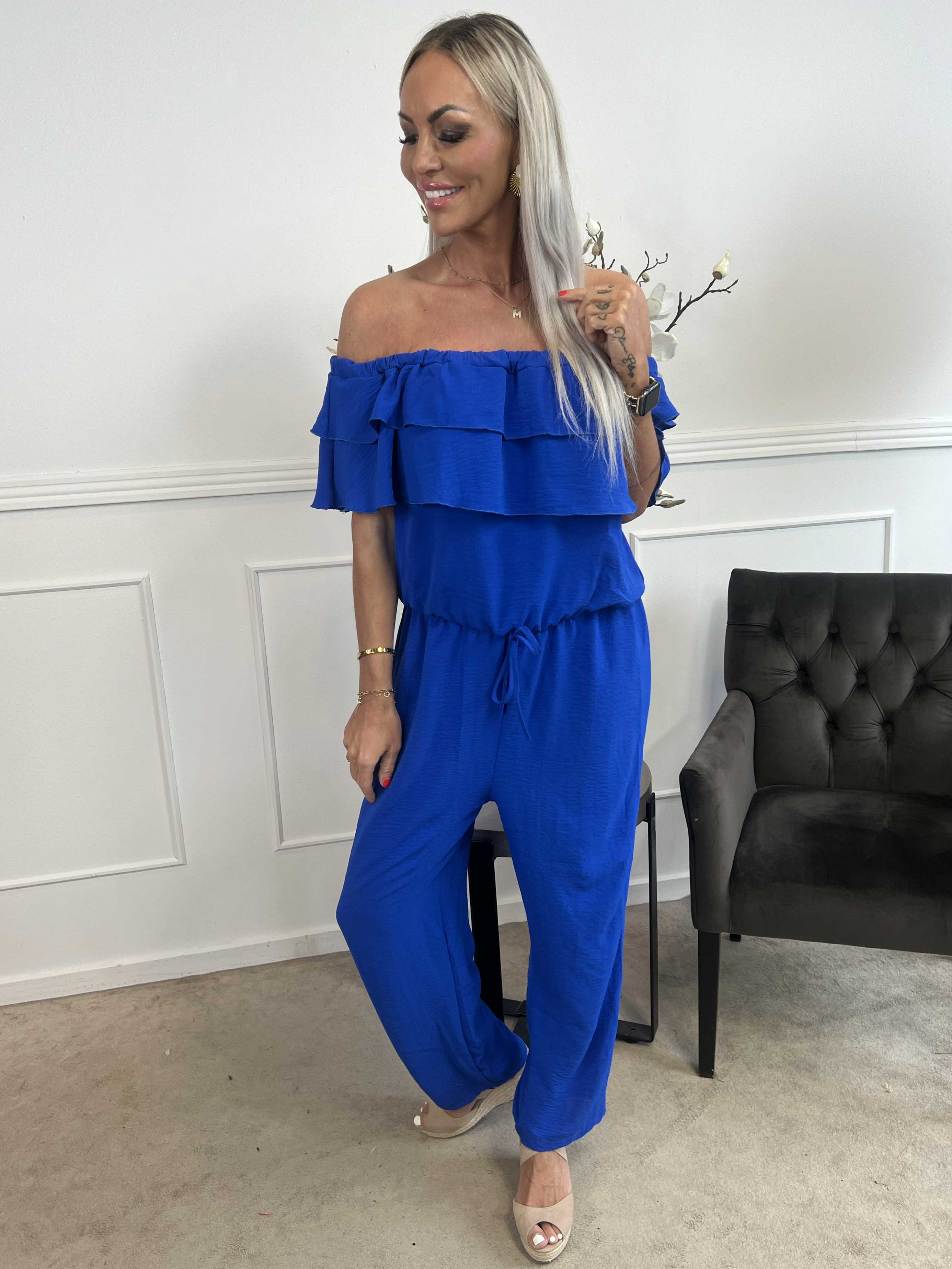 Loulou - Buksedragt med flæser og elastikkant