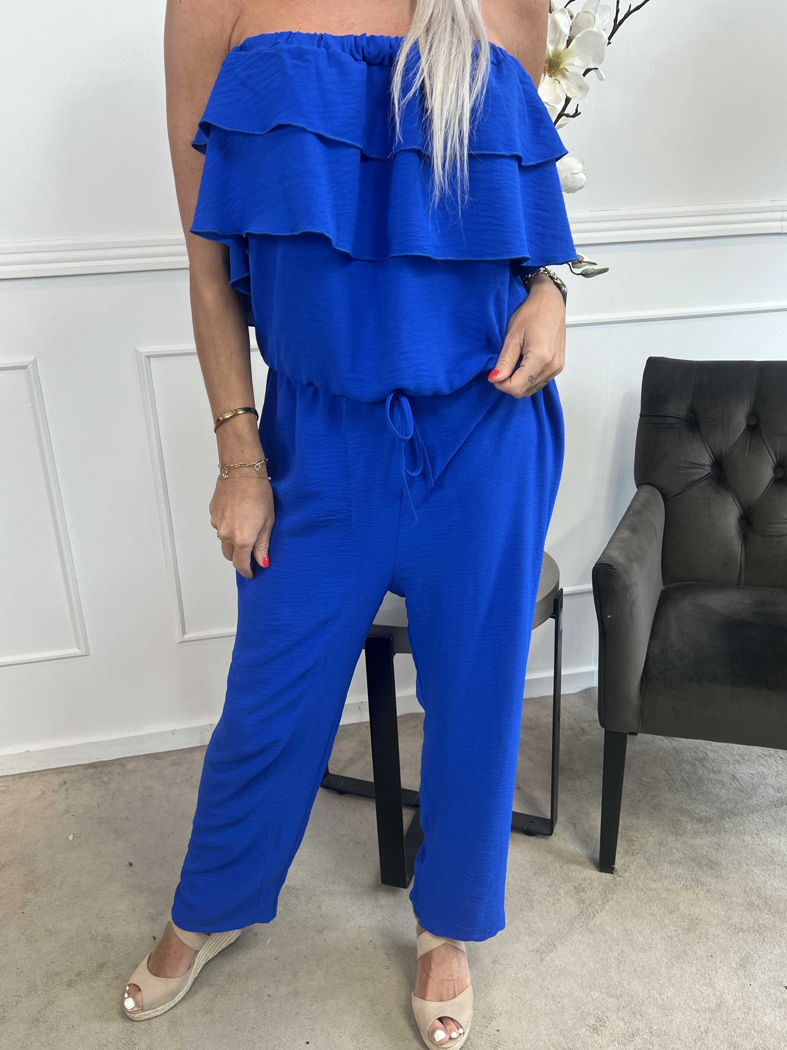 Loulou - Buksedragt med flæser og elastikkant