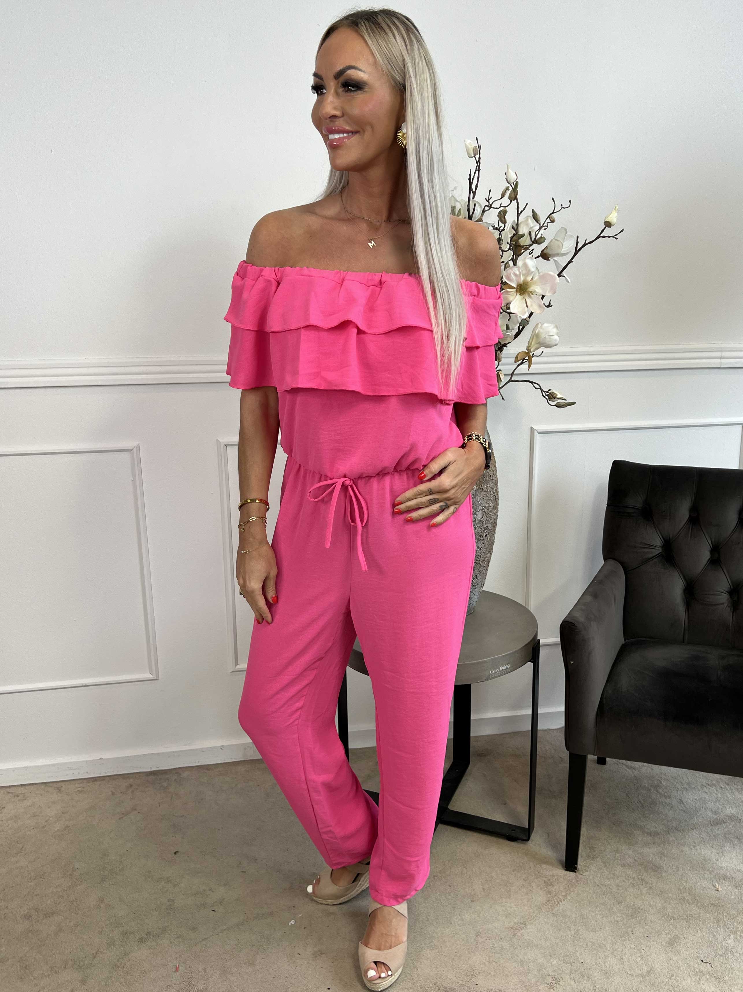 Loulou - Buksedragt med flæser og elastikkant