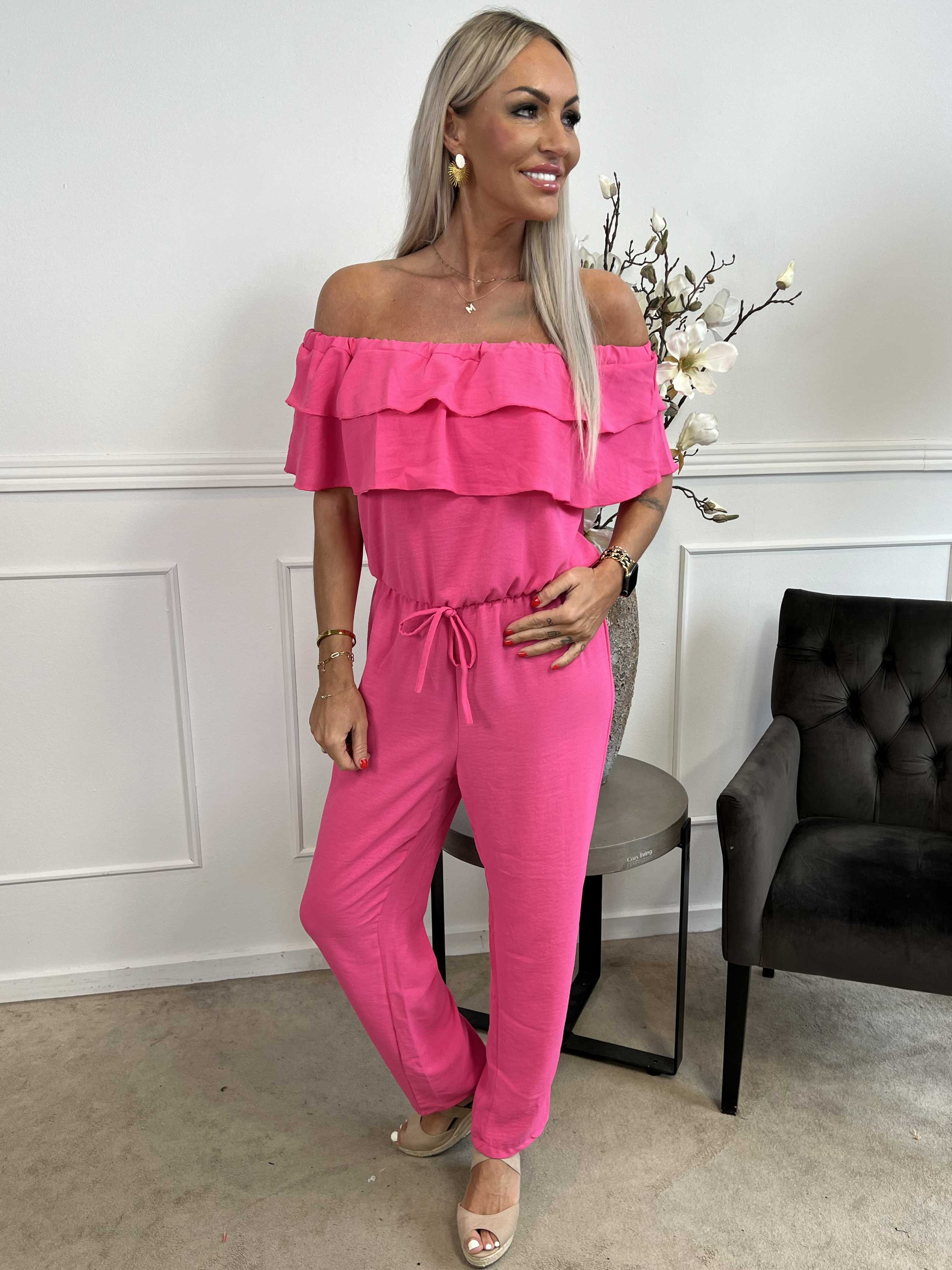 Loulou - Buksedragt med flæser og elastikkant