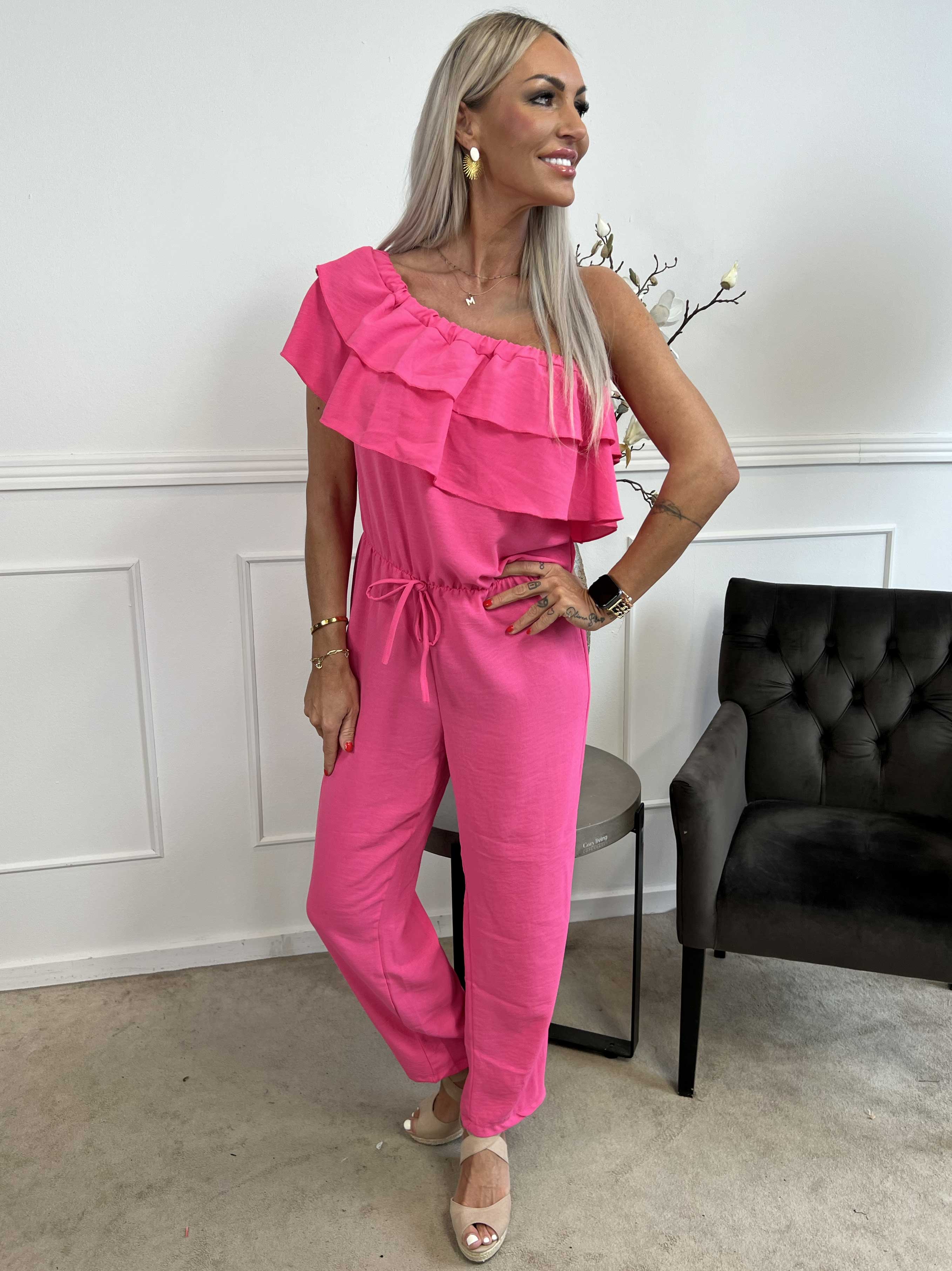 Loulou - Buksedragt med flæser og elastikkant