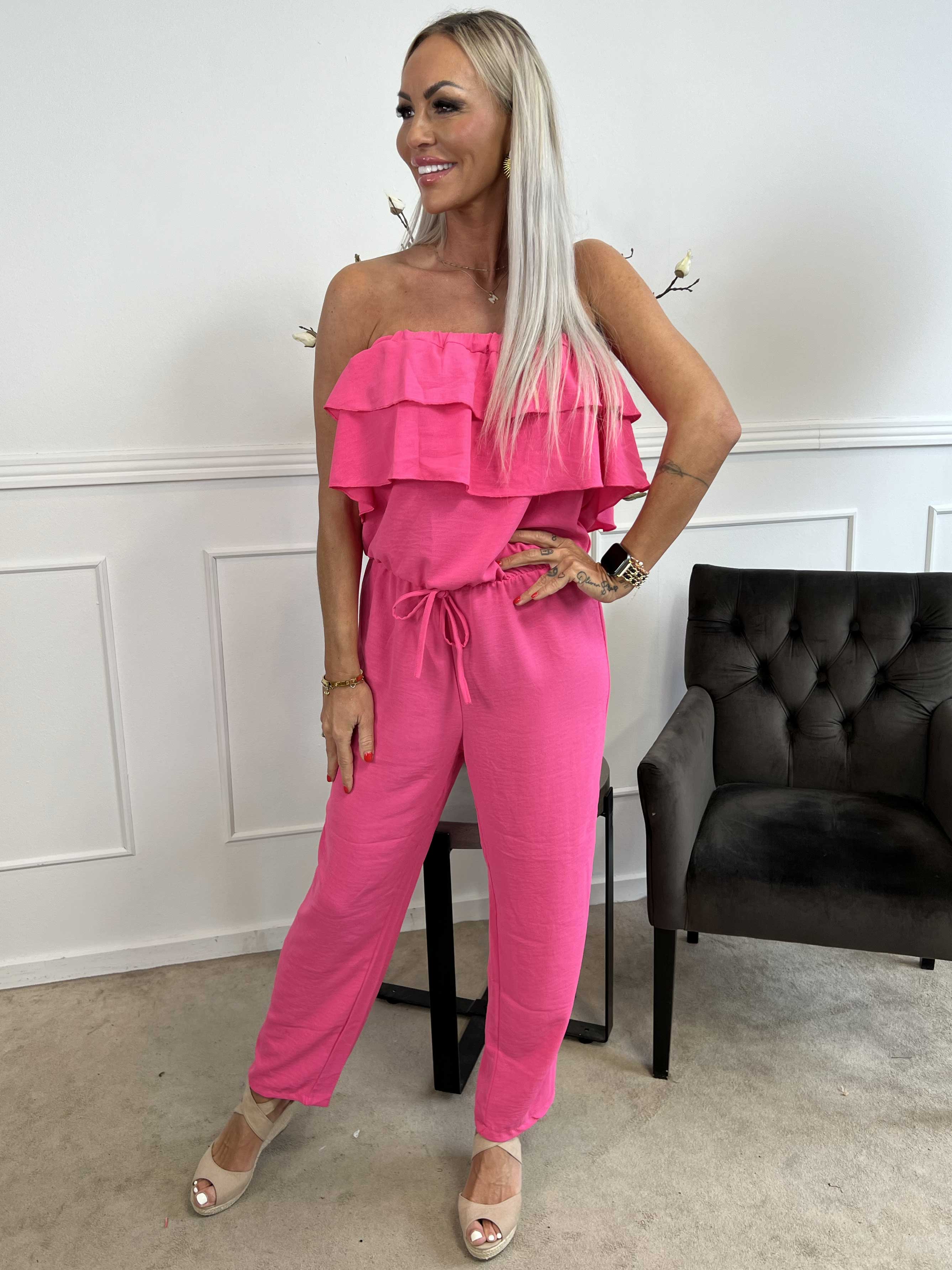 Loulou - Buksedragt med flæser og elastikkant