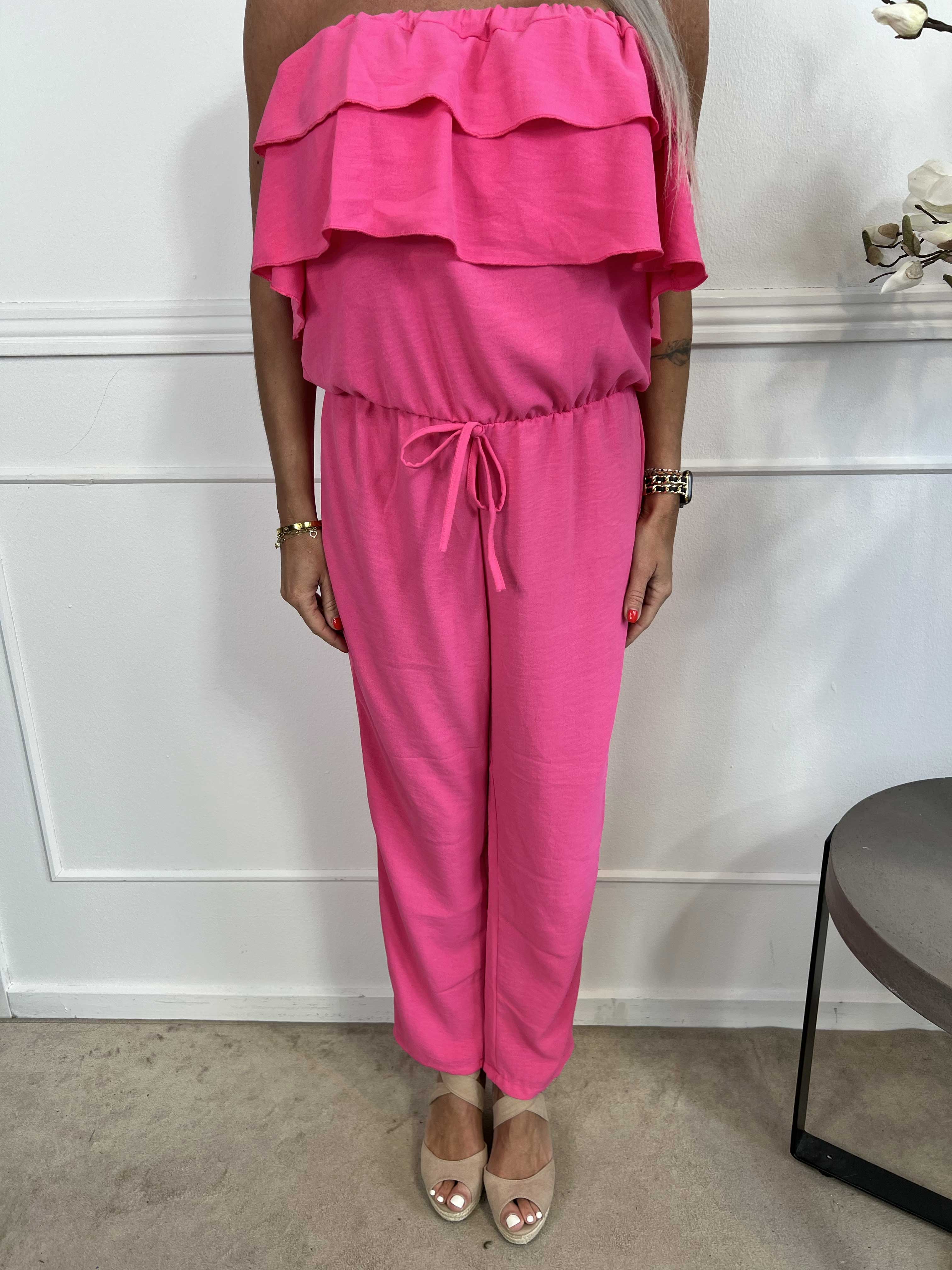 Loulou - Buksedragt med flæser og elastikkant