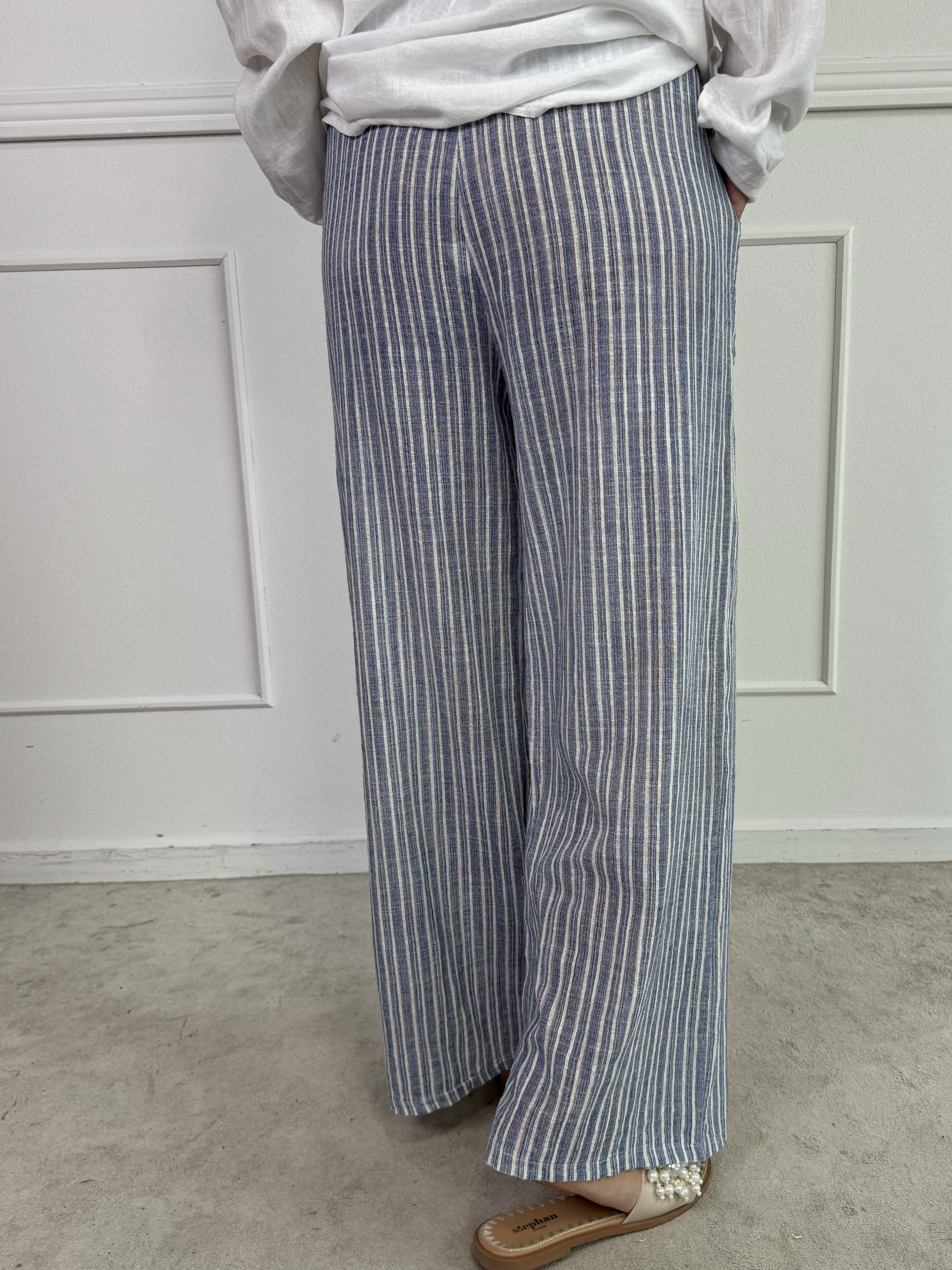 Hannah - Stribede bukser i bomuld