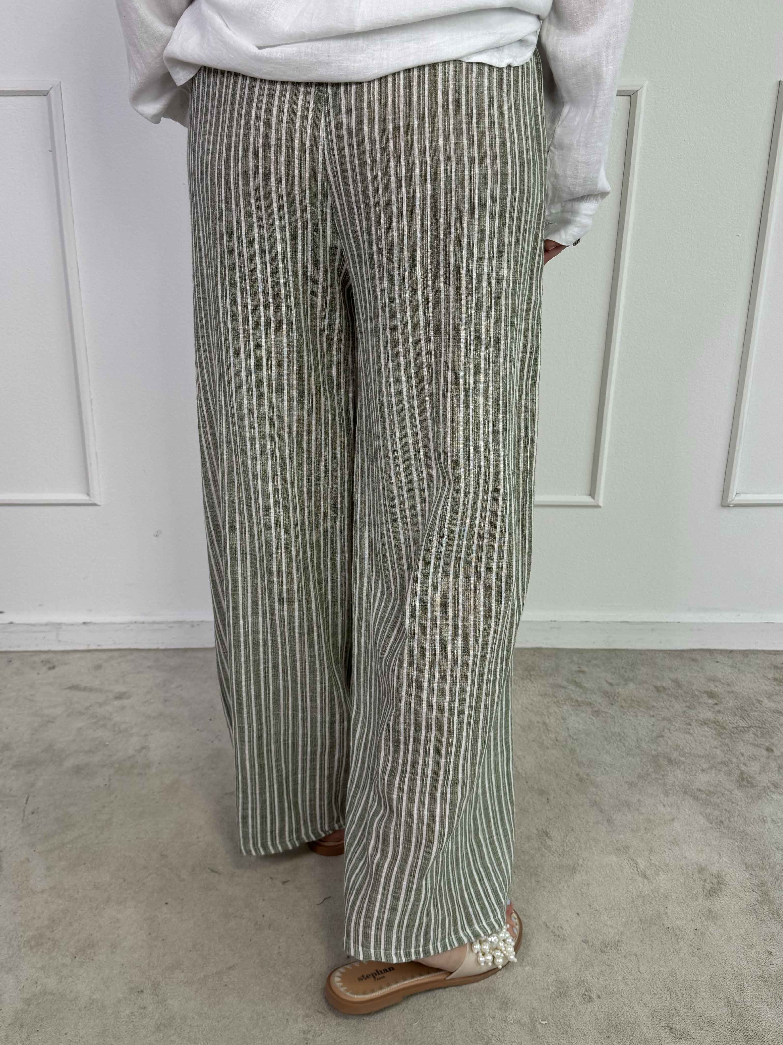 Hannah - Stribede bukser i bomuld