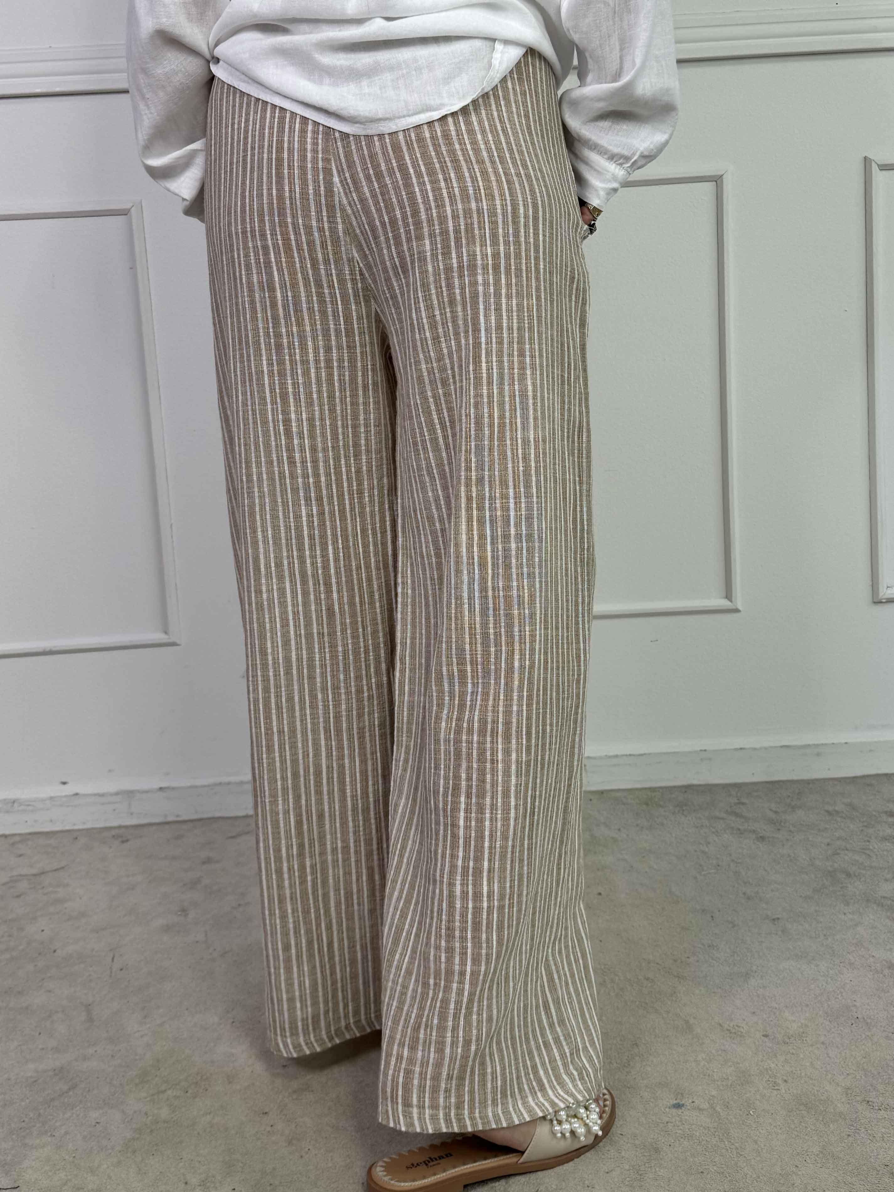 Hannah - Stribede bukser i bomuld