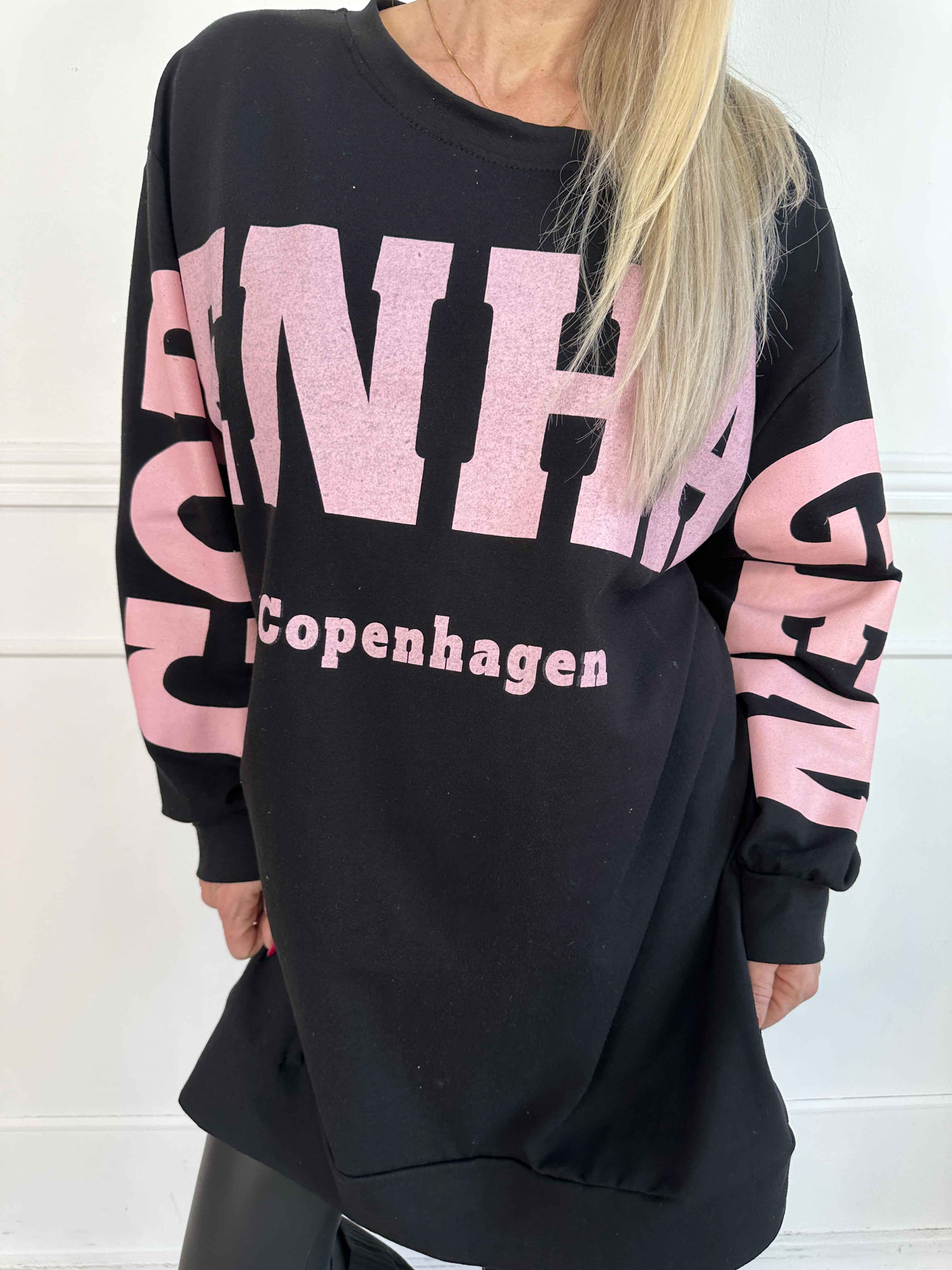 Claudine - Joggingkjole i bomuld med COPENHAGEN tekst