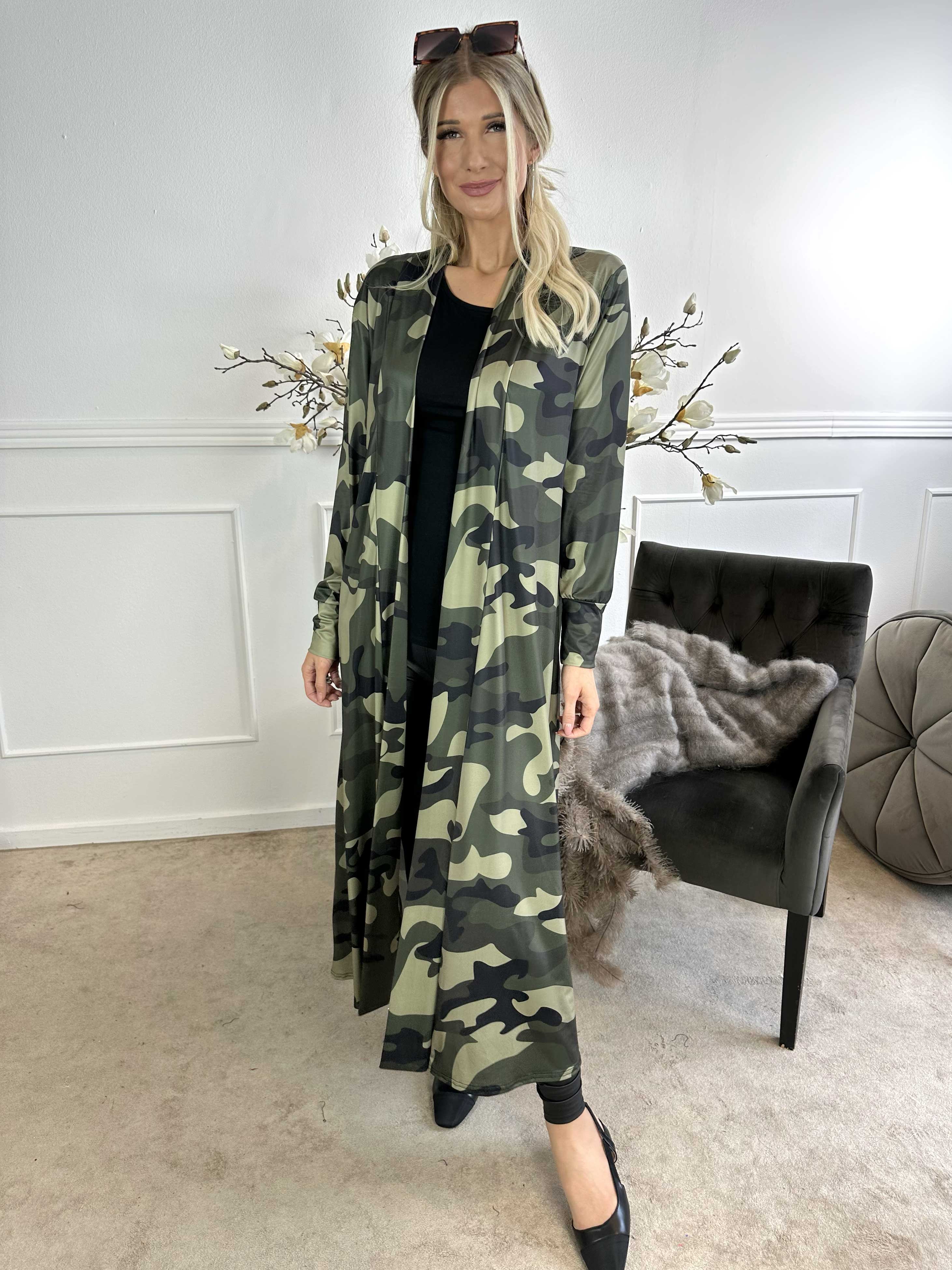 Mikkala Camo - Elastisk cardigan med print