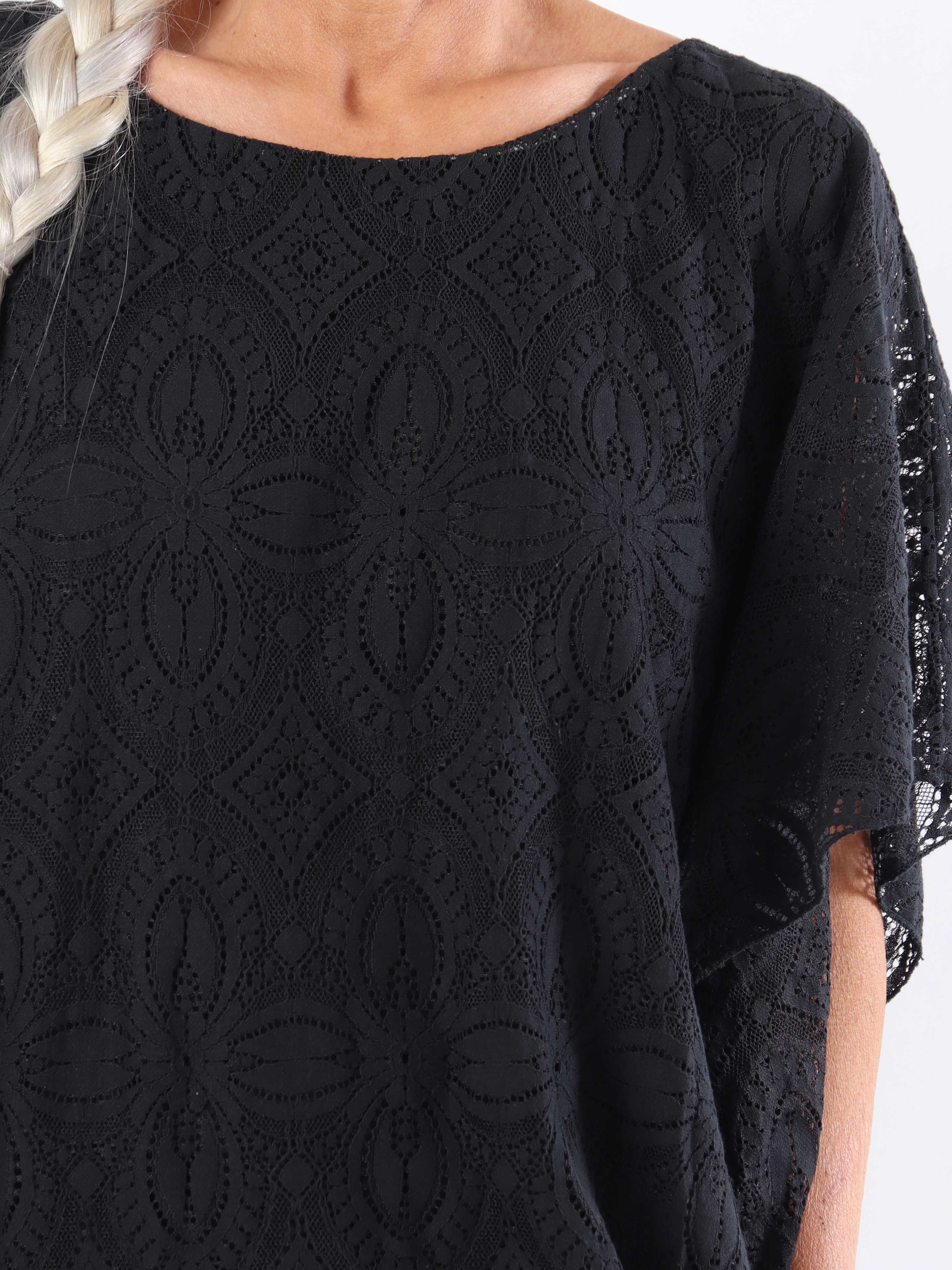 Indiana - Sød plus size blondetunika i bomuld