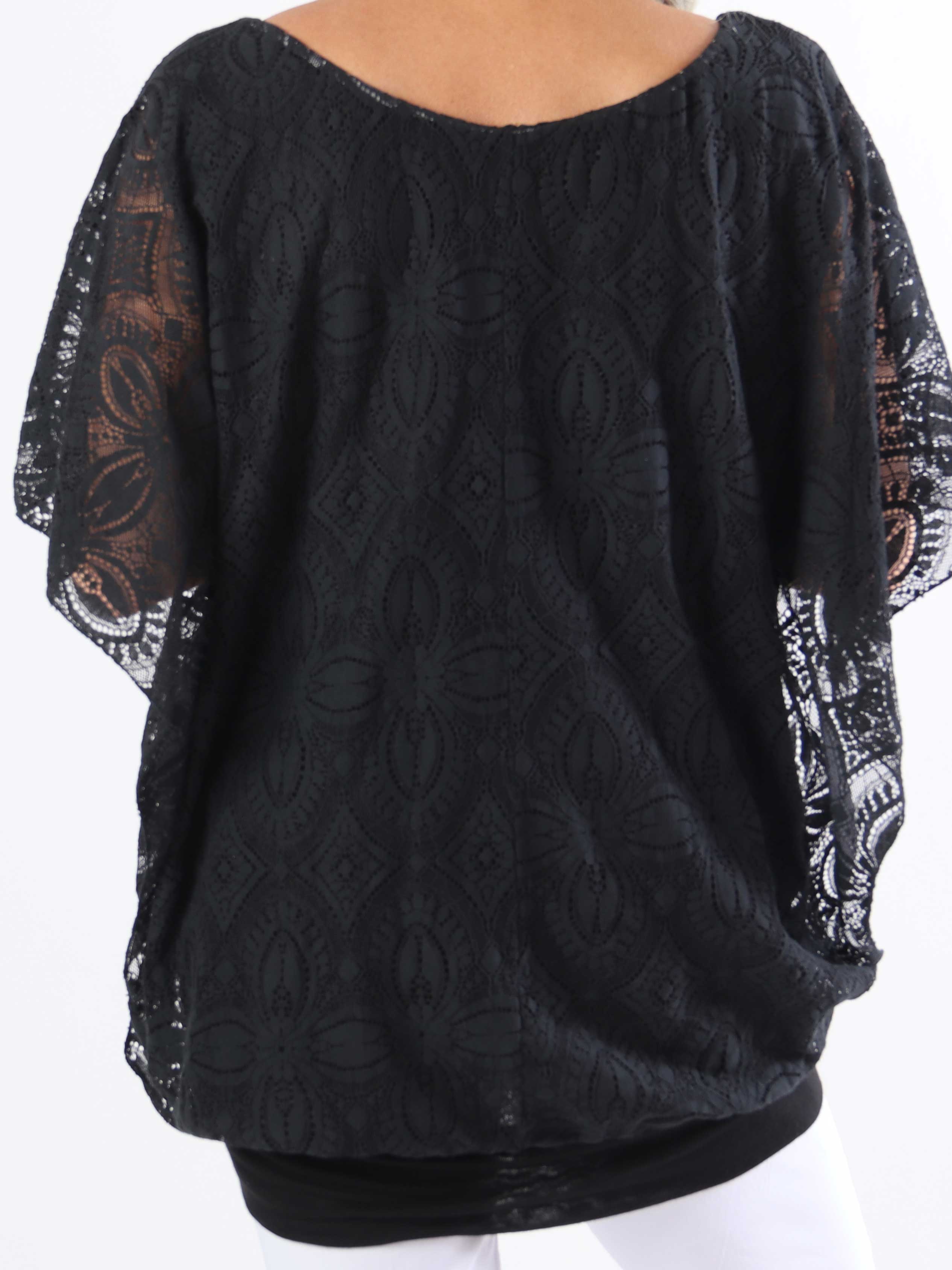 Indiana - Sød plus size blondetunika i bomuld