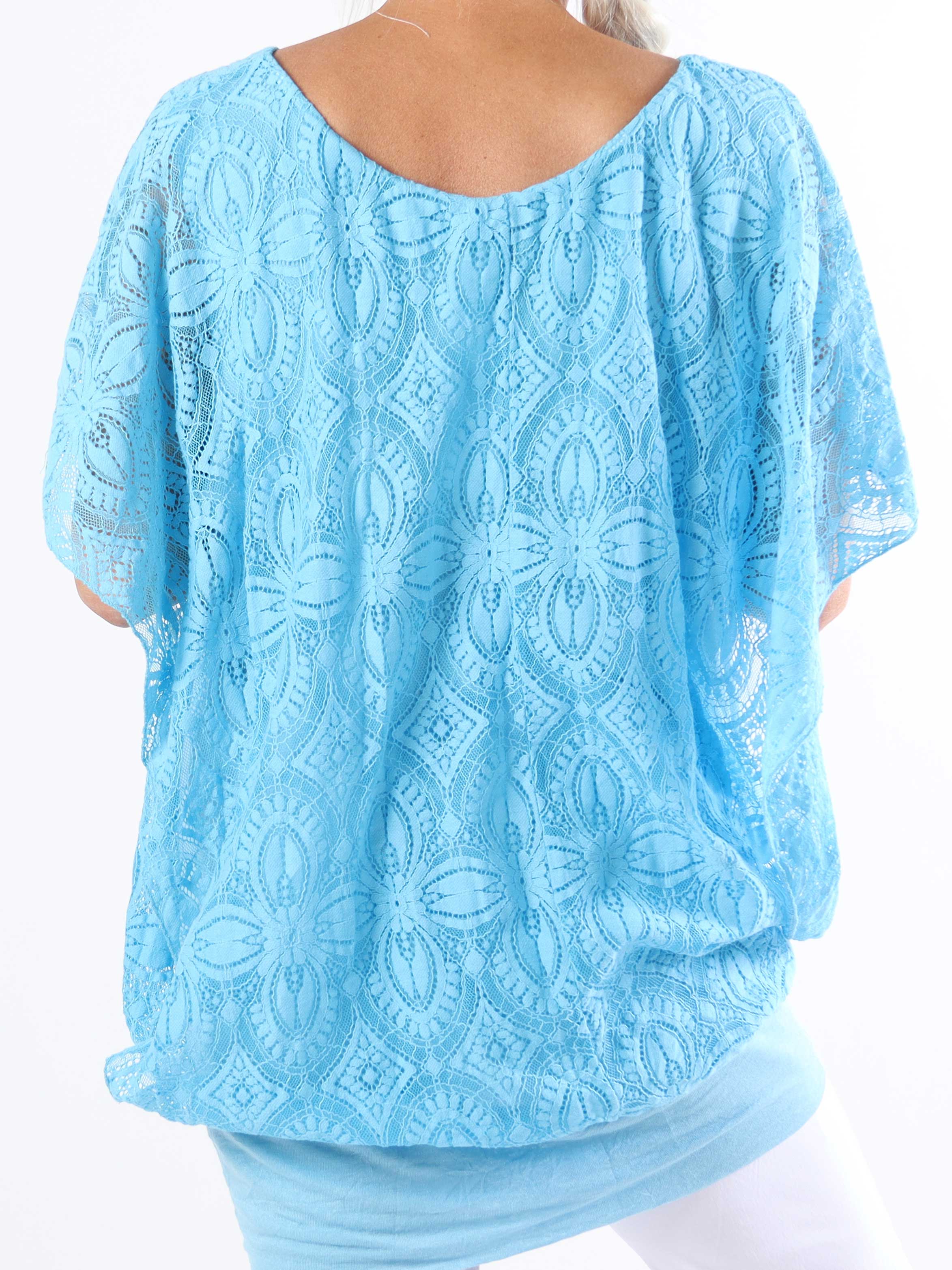 Indiana - Sød plus size blondetunika i bomuld