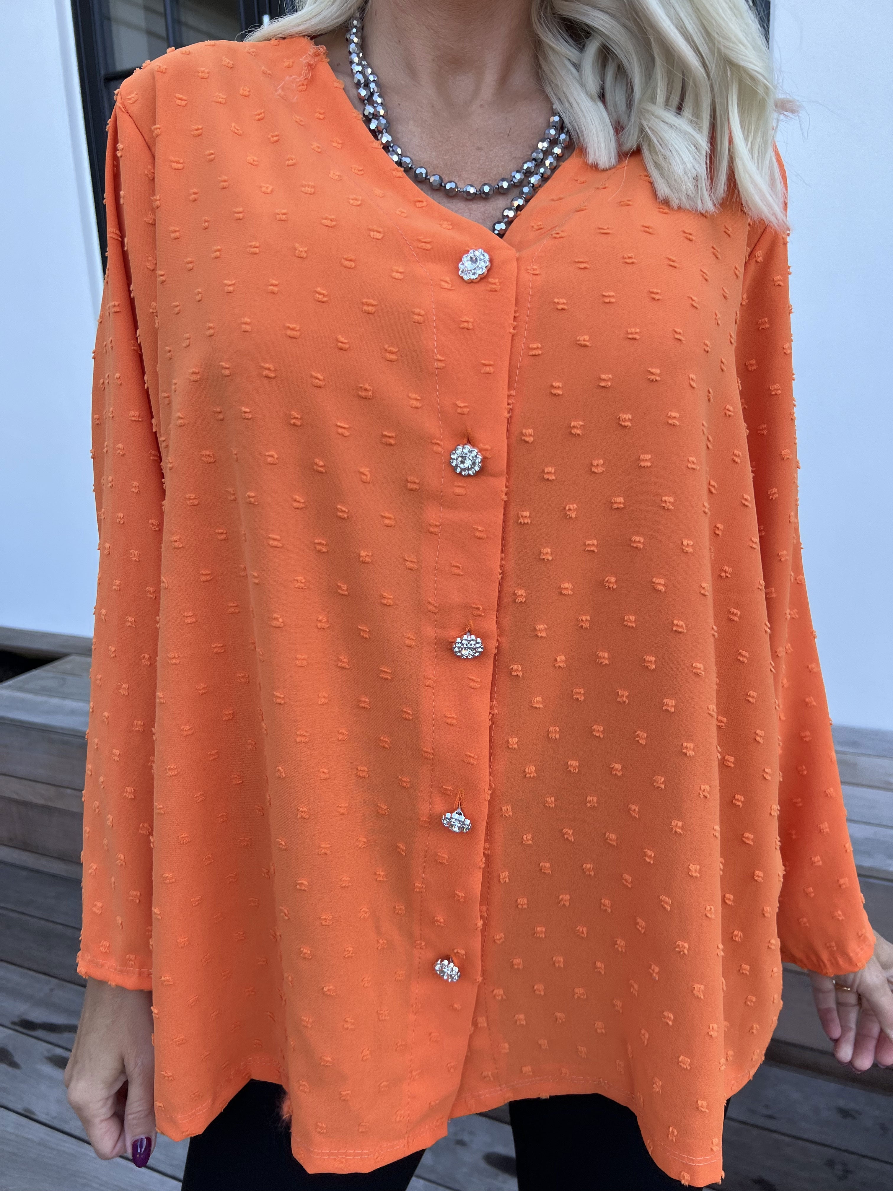 Iselin - Sød tunika med prikket detaljer og sølv knapper