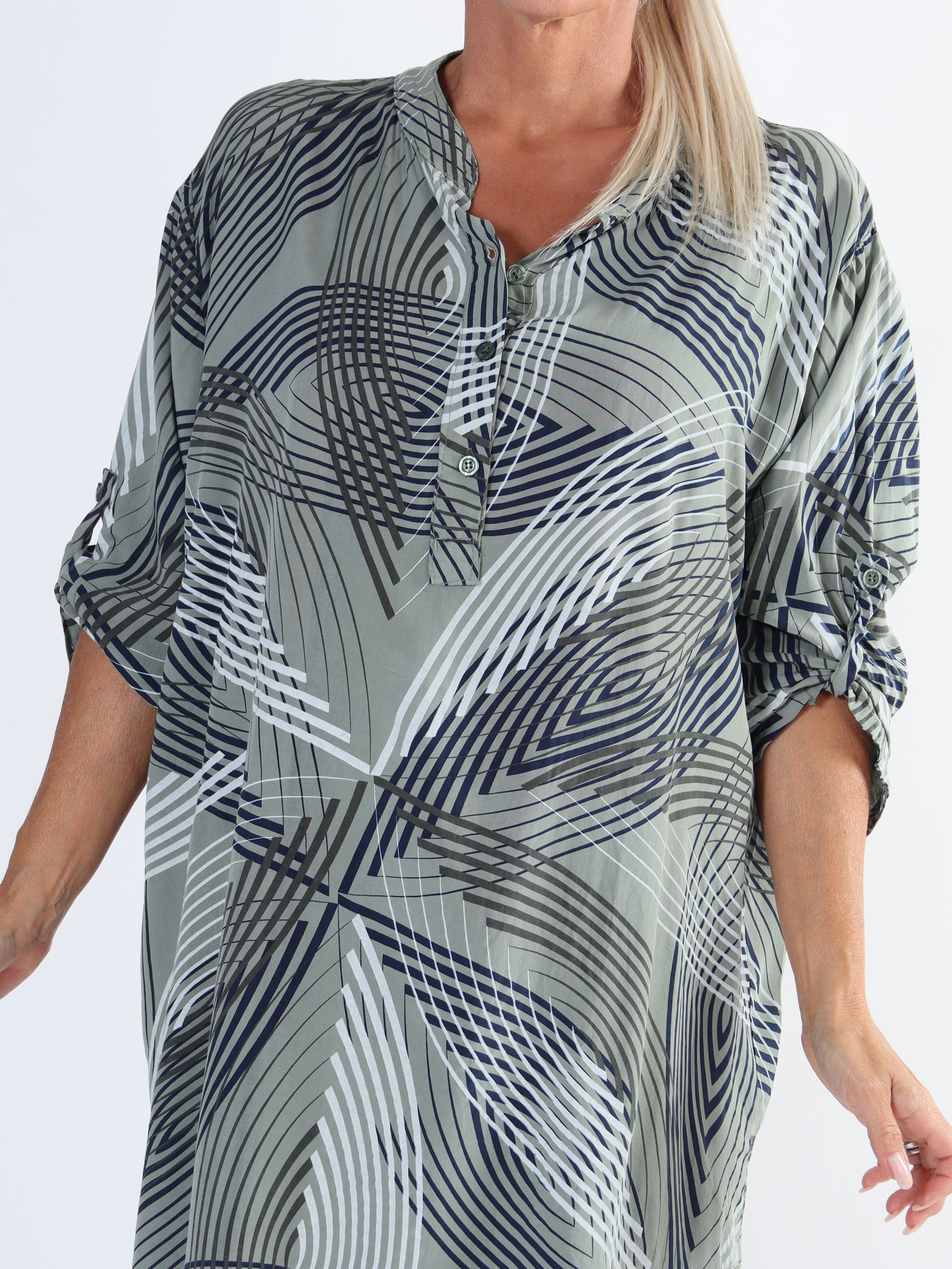 Isidora - Lang plus size tunikakjole i viskose