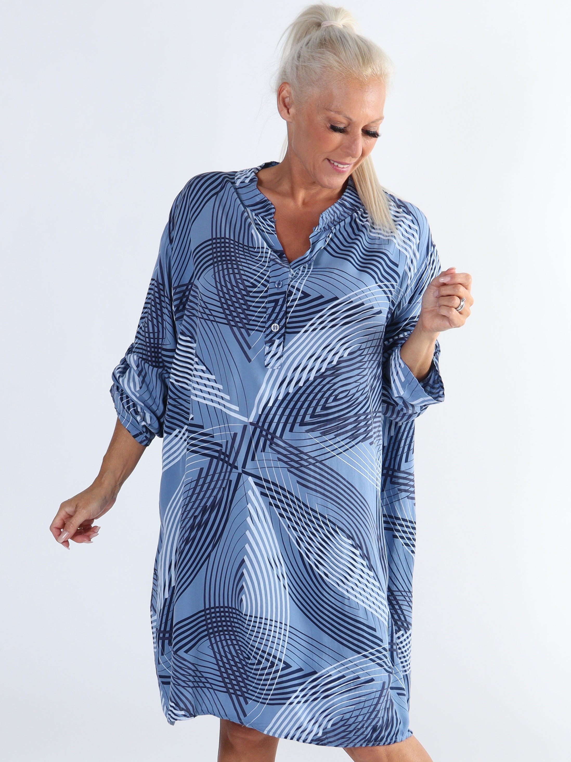 Isidora - Lang plus size tunikakjole i viskose