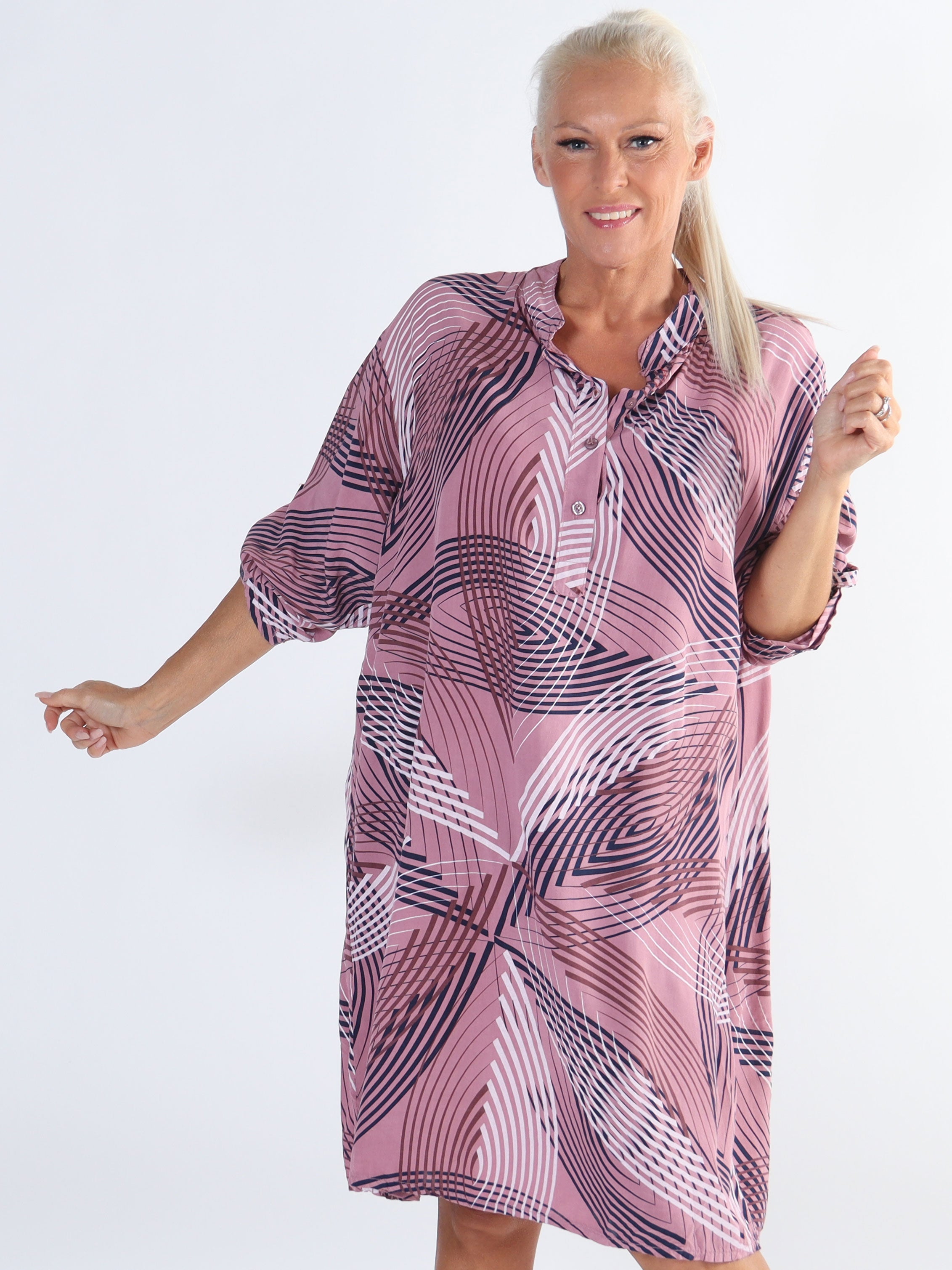 Isidora - Lang plus size tunikakjole i viskose