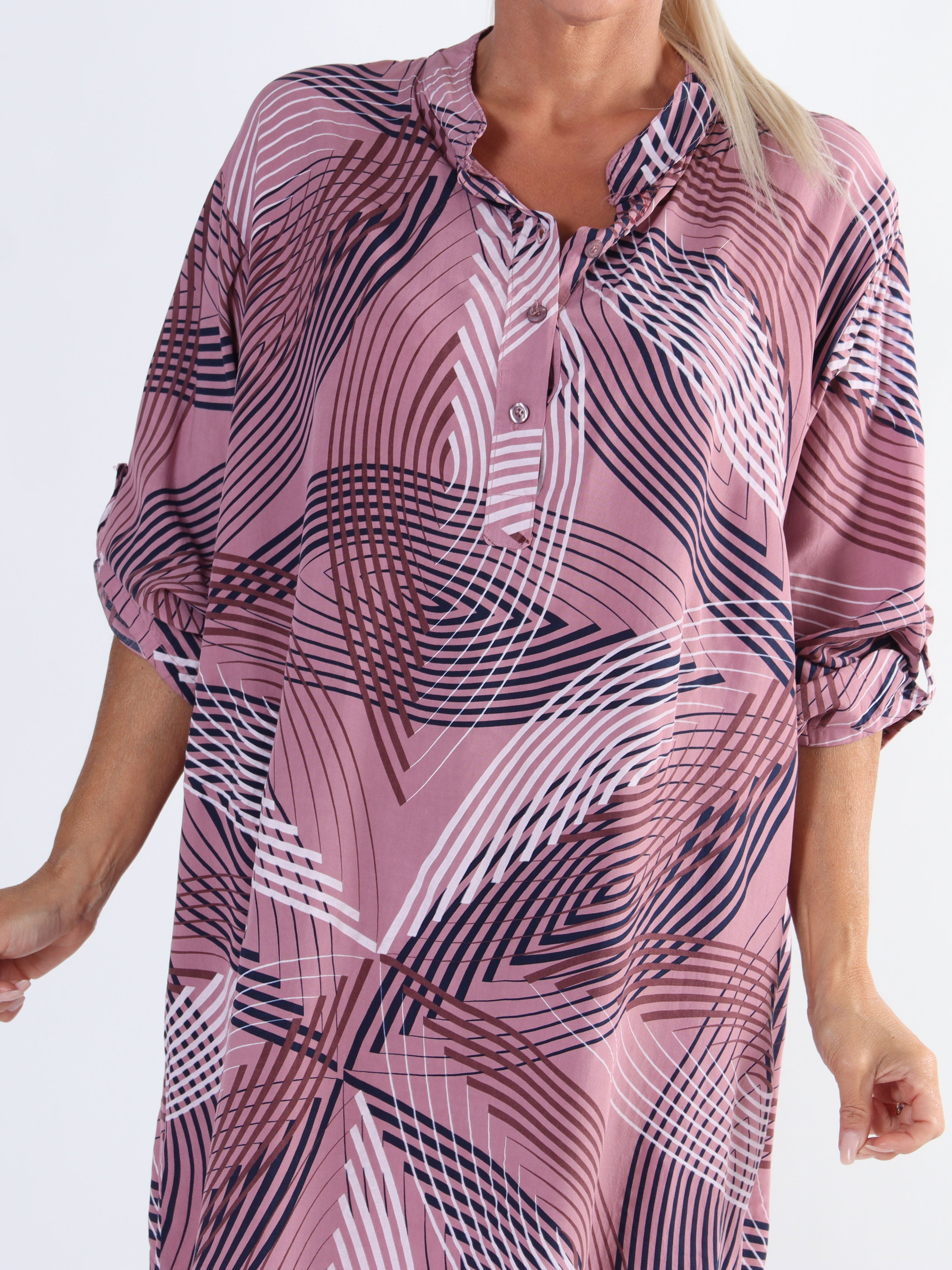 Isidora - Lang plus size tunikakjole i viskose