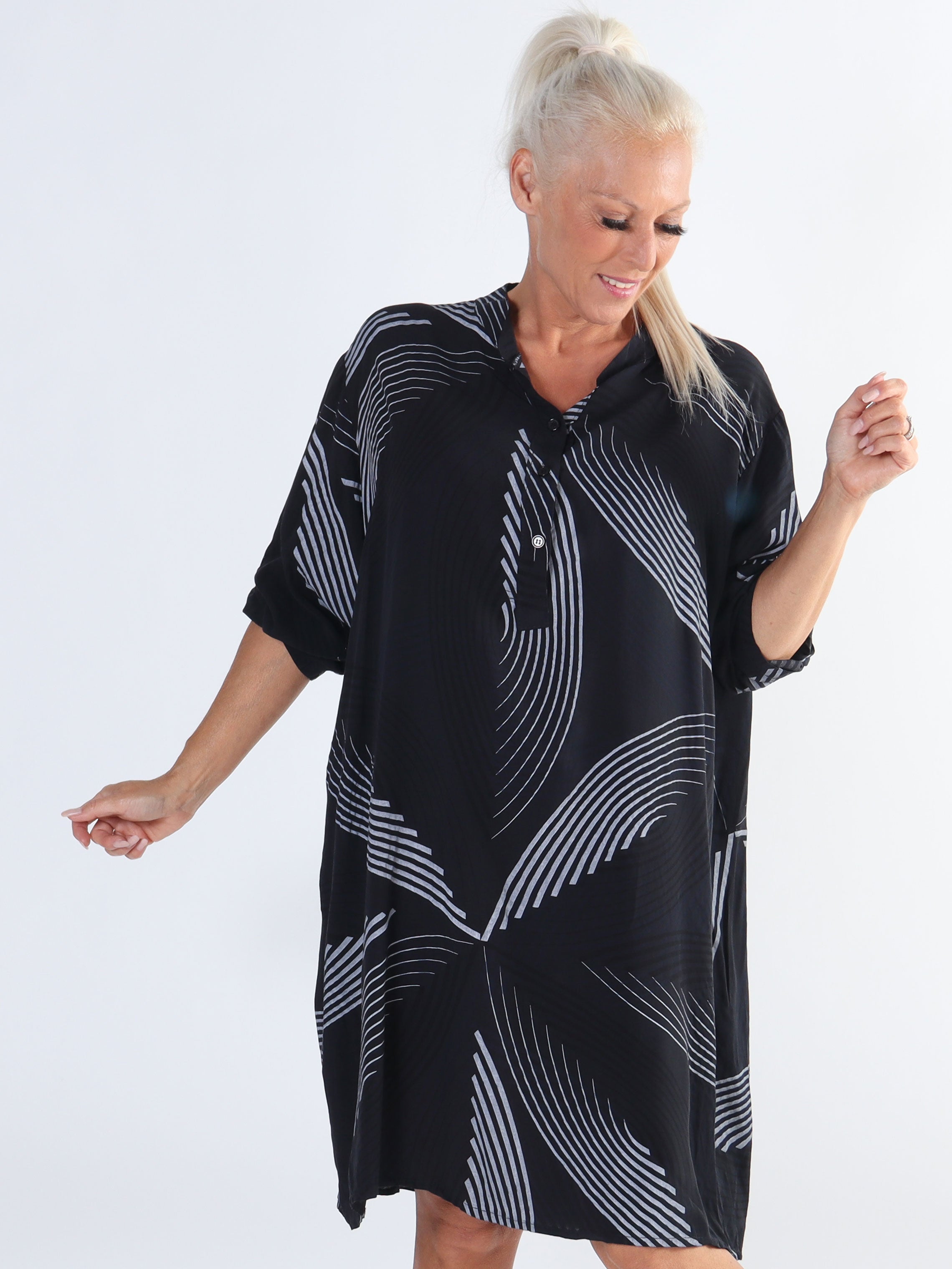 Isidora - Lang plus size tunikakjole i viskose