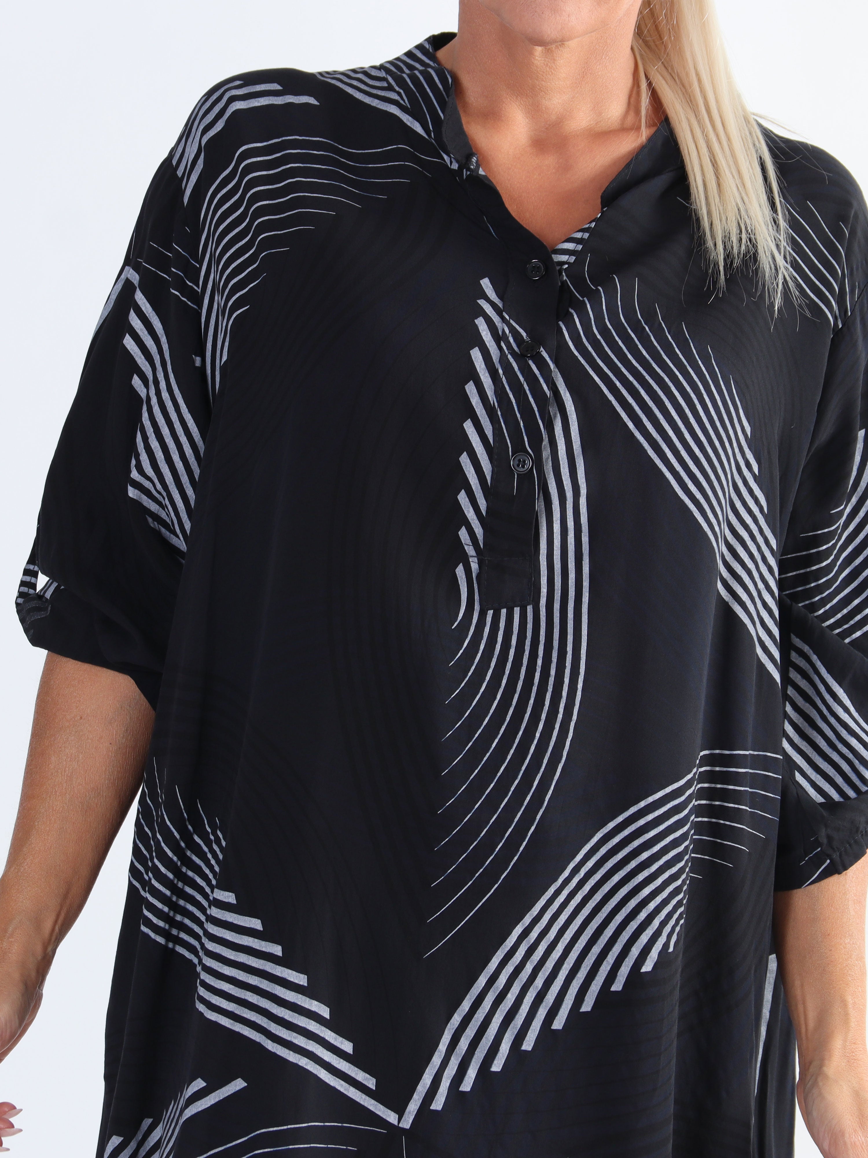 Isidora - Lang plus size tunikakjole i viskose