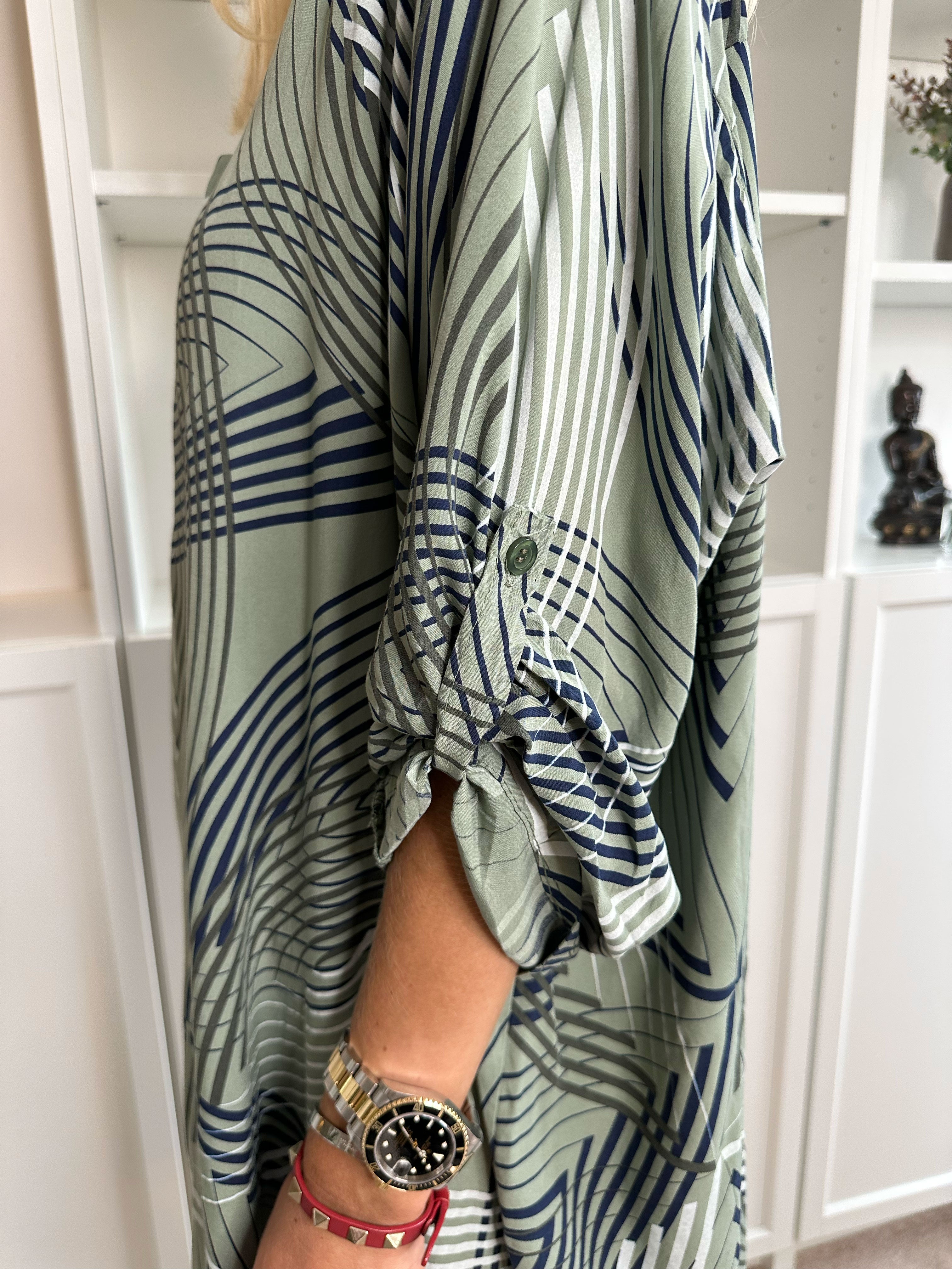 Isidora - Lang mønstret tunikakjole i viskose