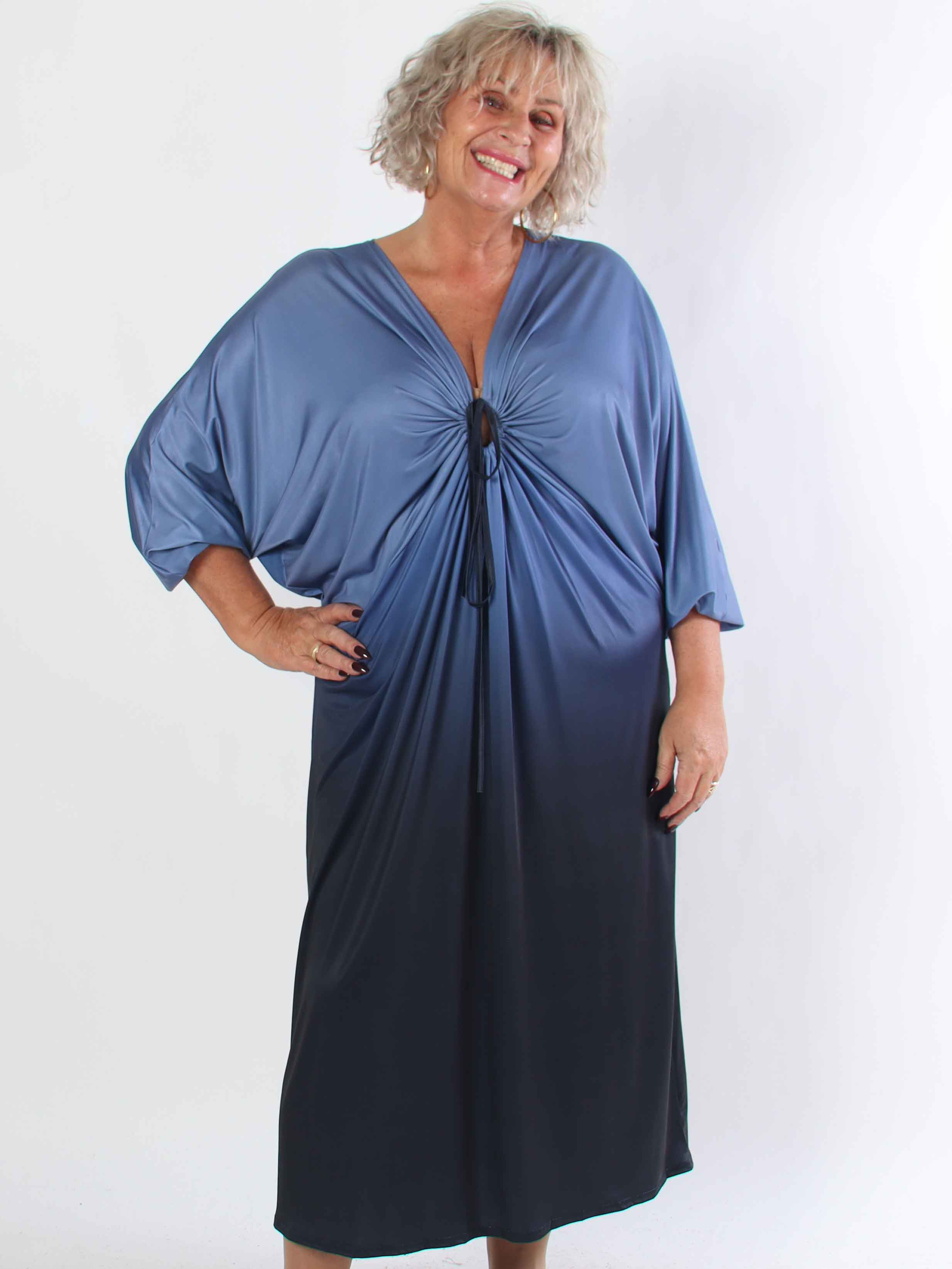 Ismene - Lang plus size tunikakjole i flere farvenuancer